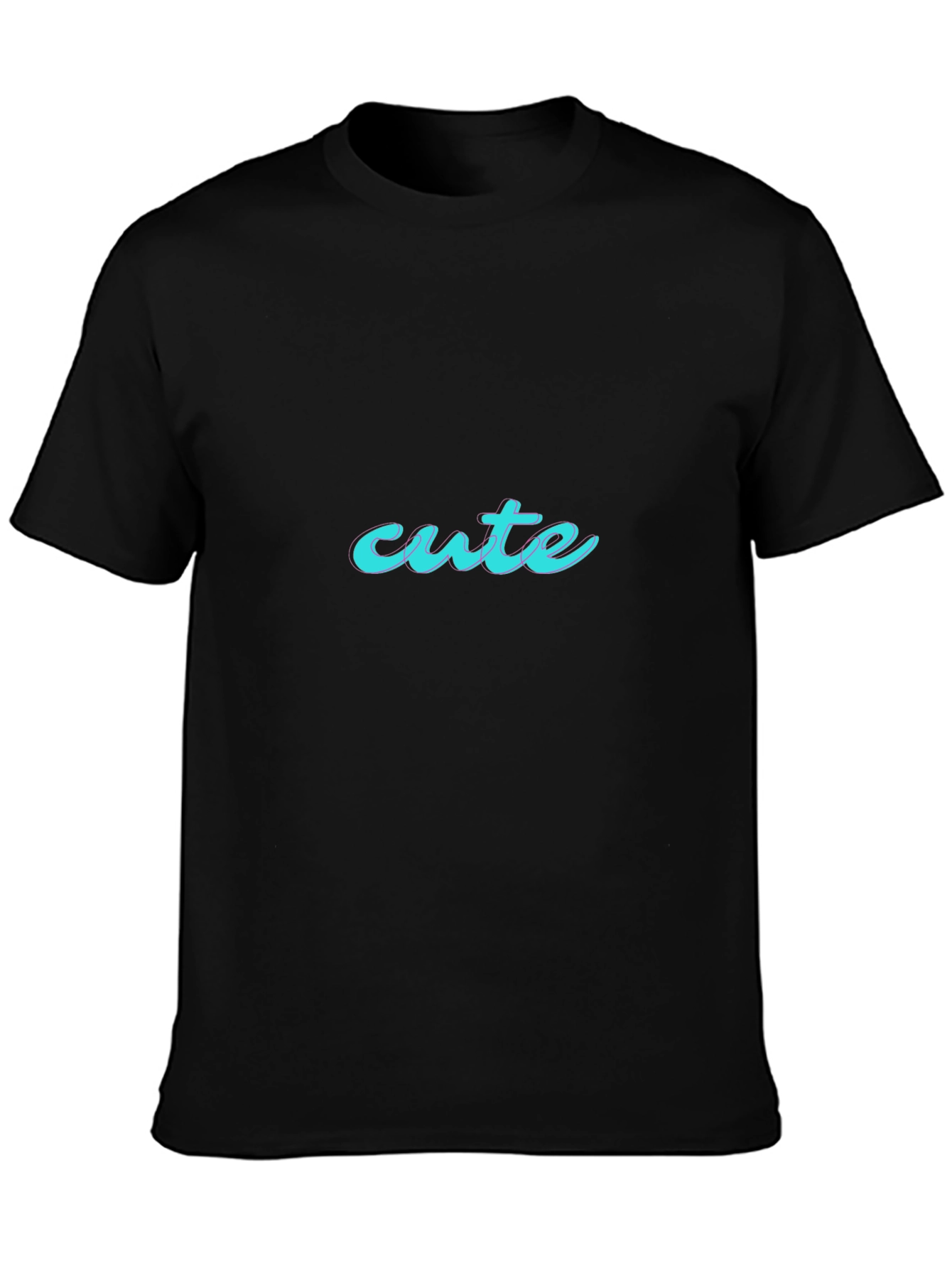 Cute Graphic Print Black T-Shirt