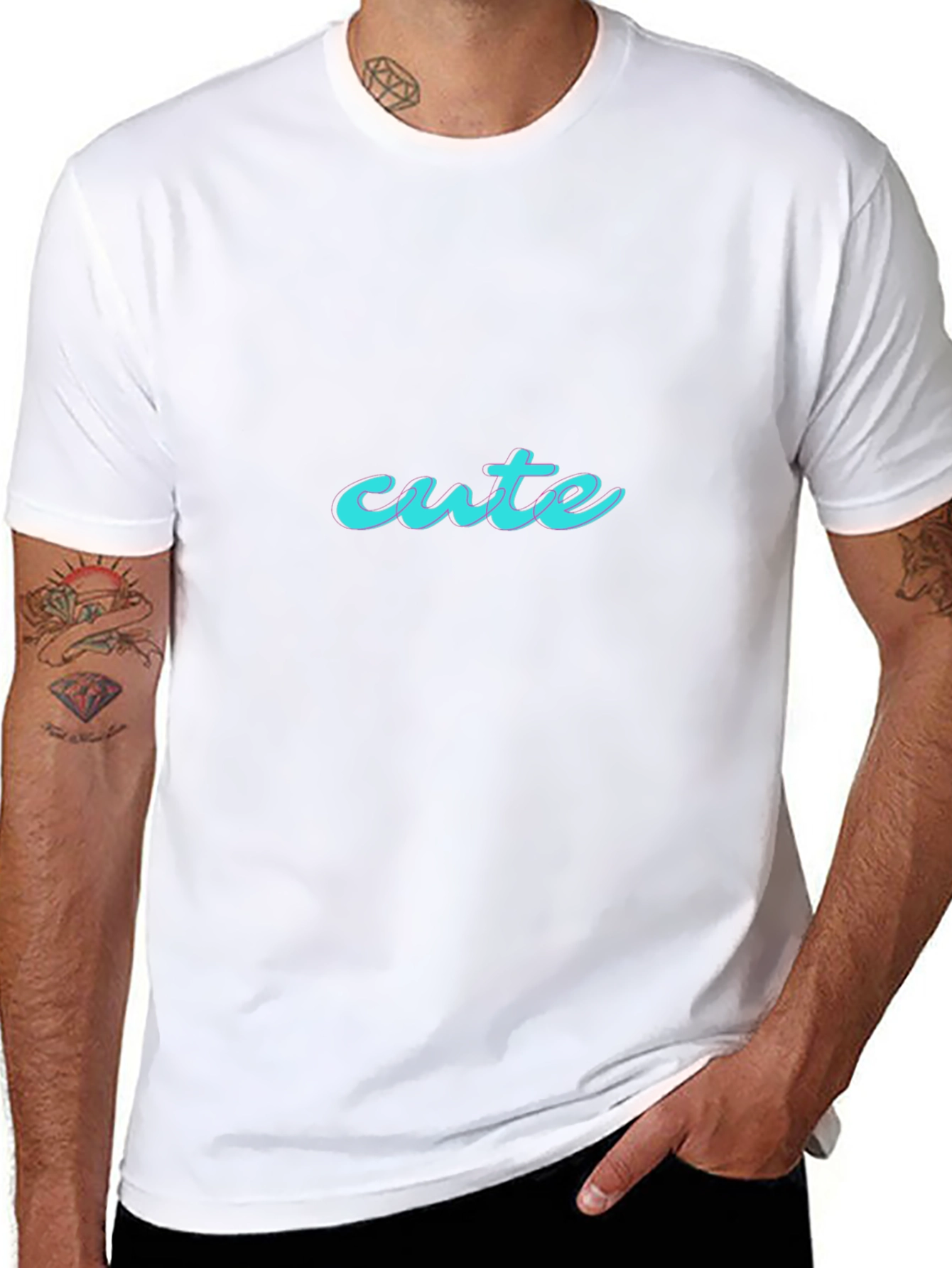 Cute Graphic Print Black T-Shirt