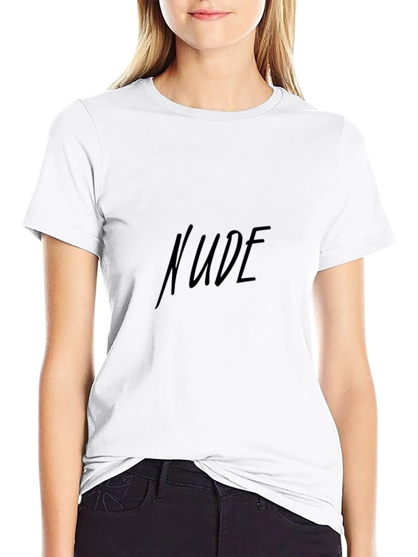 Mens Black Graphic T-Shirt - Nude