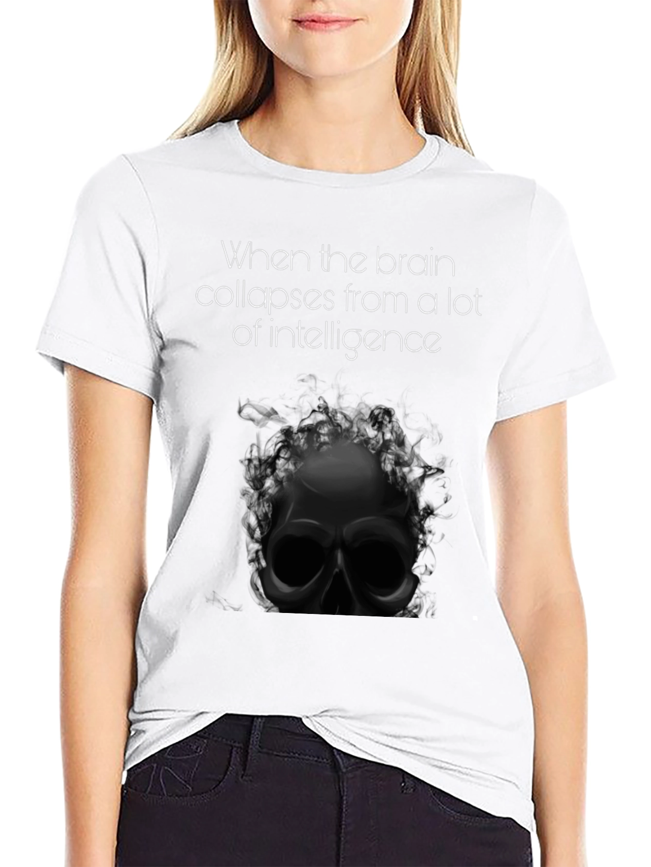 Intelligence Overload Tee - Skull Graphic T-Shirt