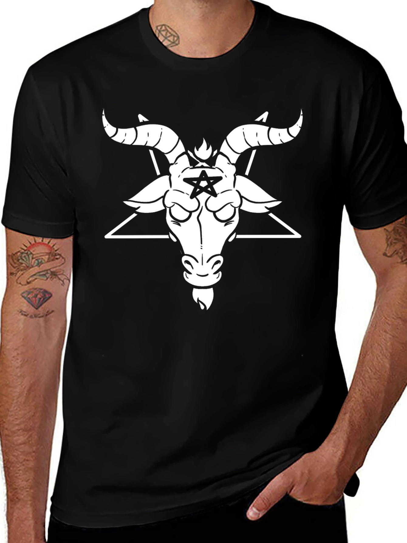 Baphomet Graphic T-Shirt - Black