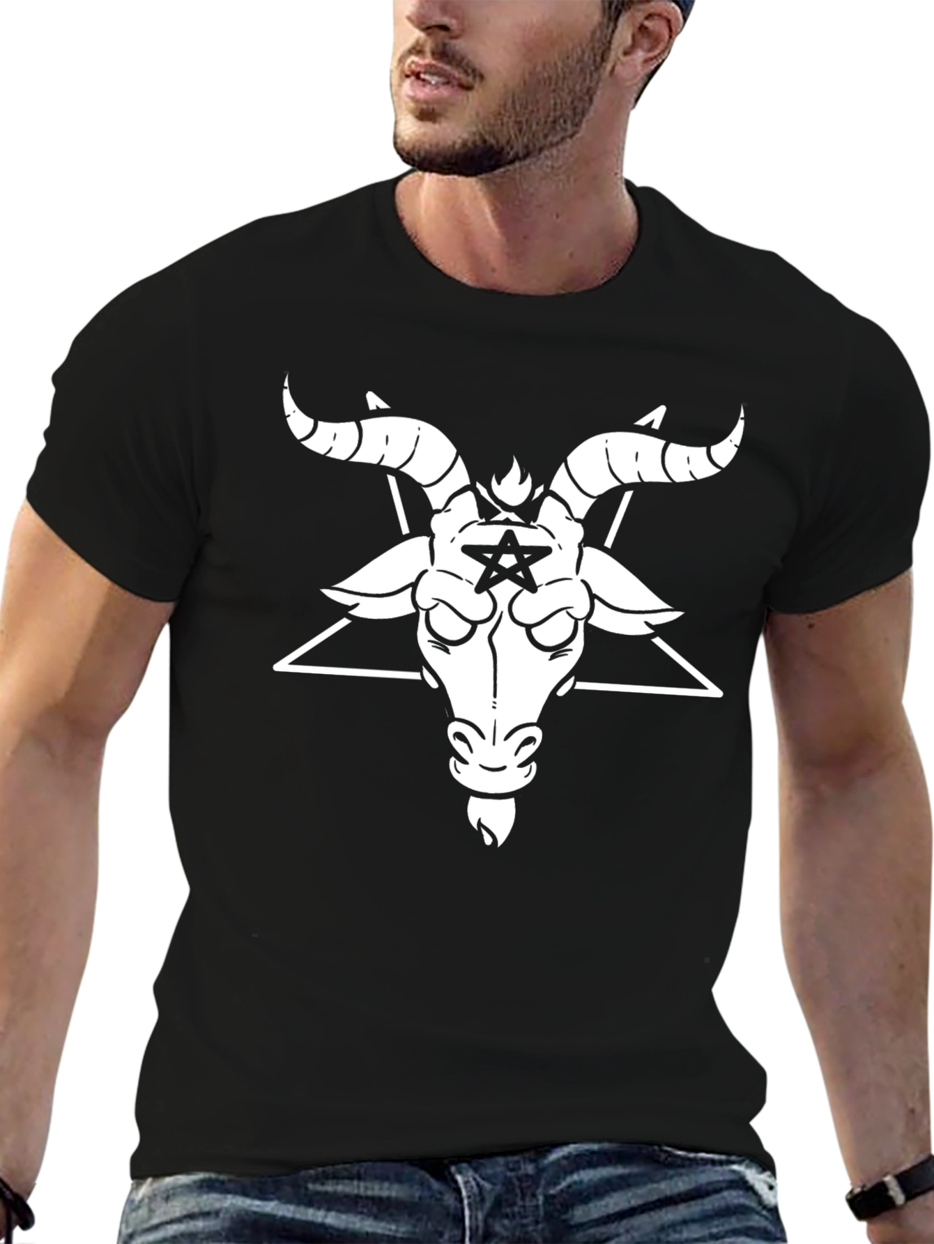 Baphomet Graphic T-Shirt - Black