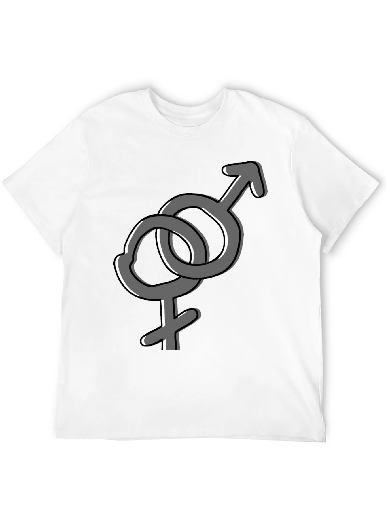 Interlocking Gender Symbol Graphic Tee - Unisex Black T-Shirt