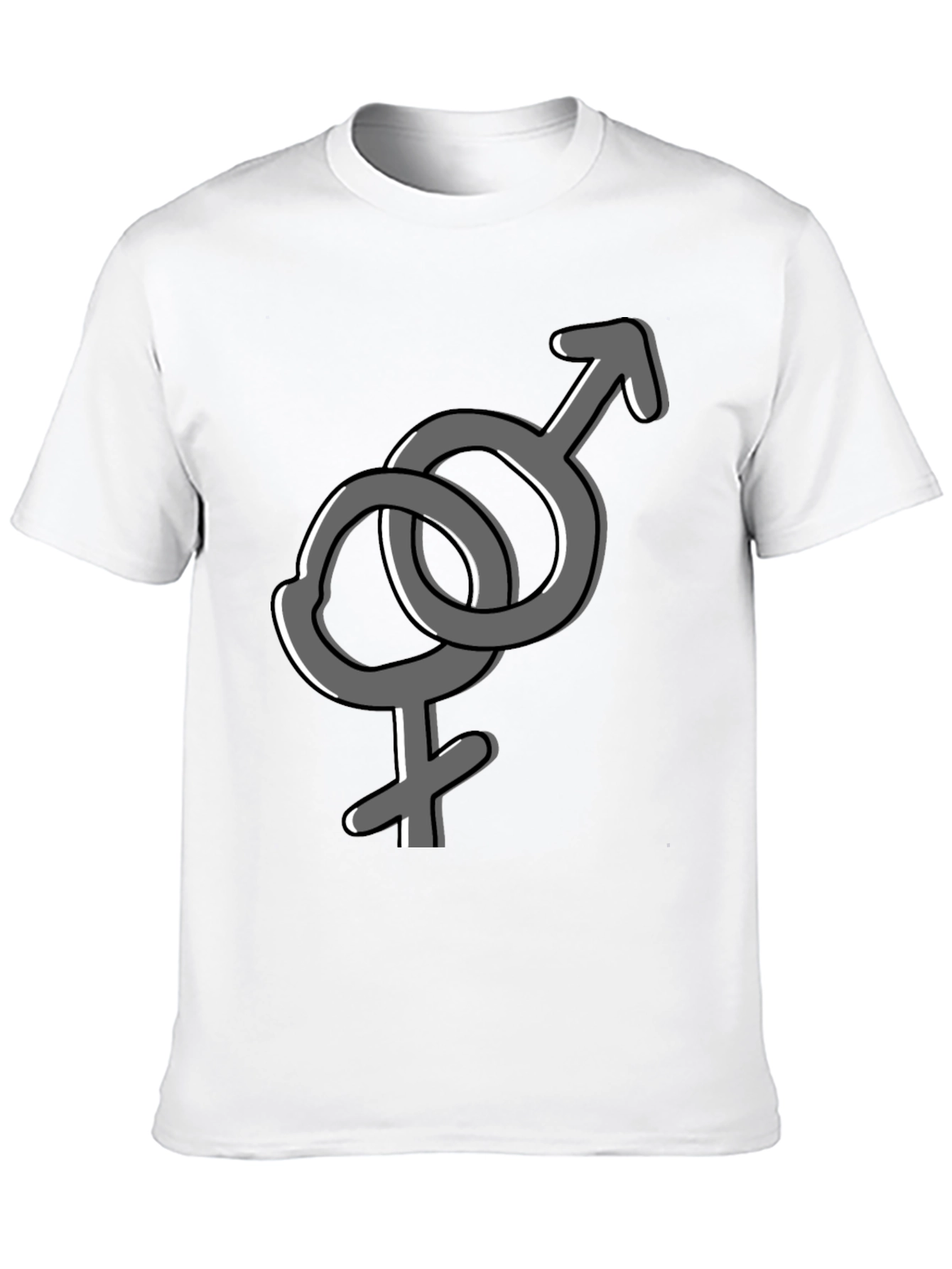 Interlocking Gender Symbol Graphic Tee - Unisex Black T-Shirt