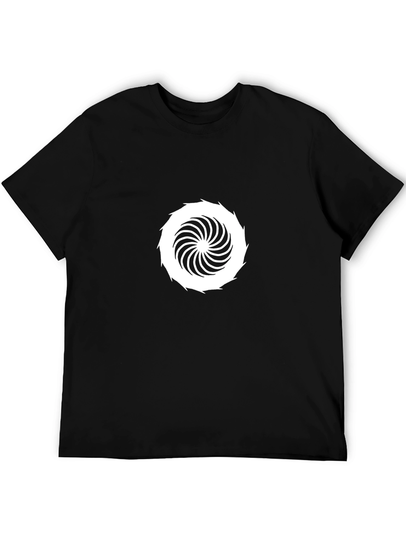 Modern Vortex Graphic Black T-Shirt