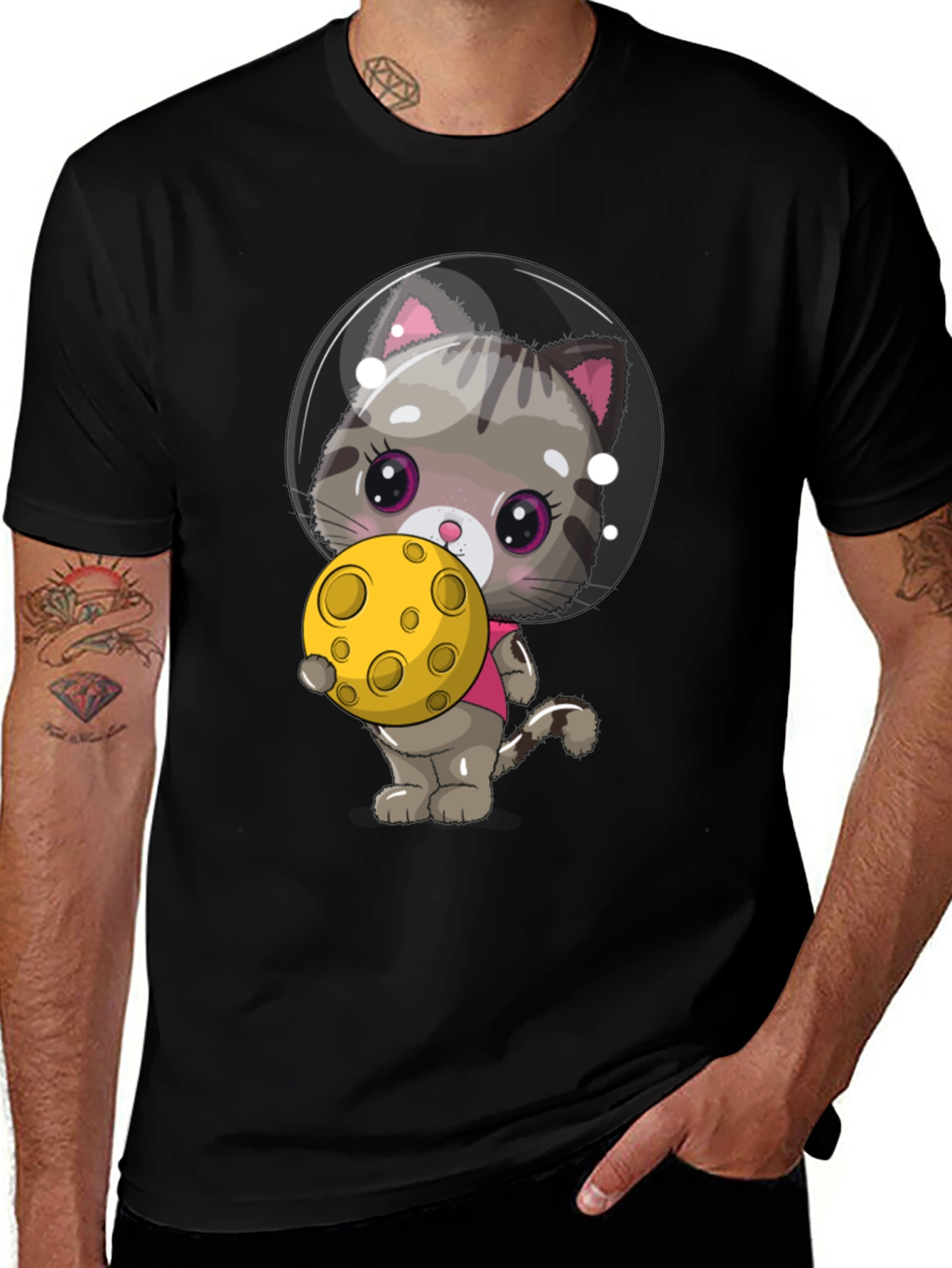 Astronaut Cat T-Shirt - Cute Kitten in Space