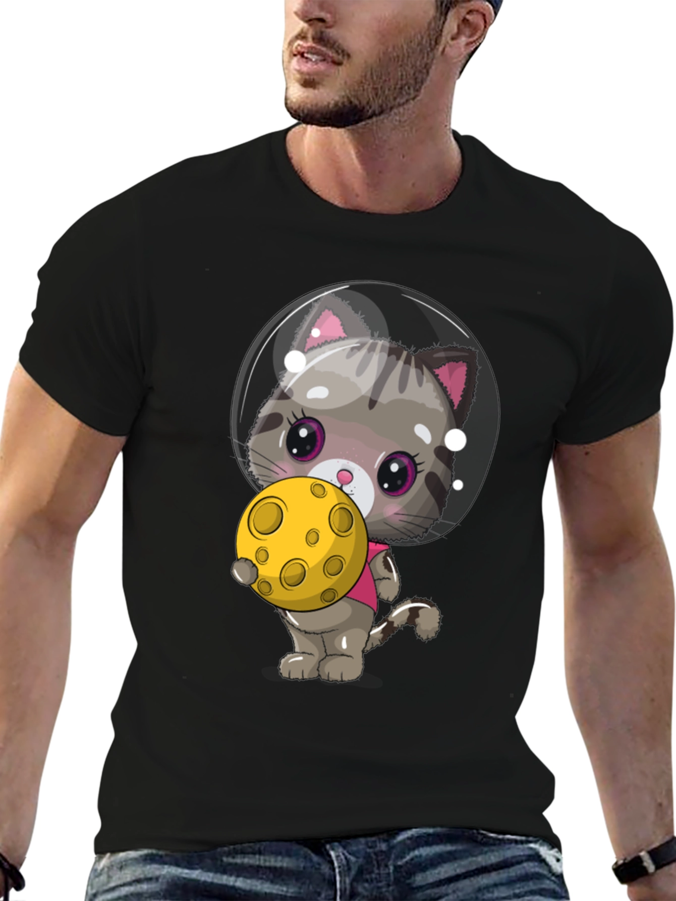 Astronaut Cat T-Shirt - Cute Kitten in Space
