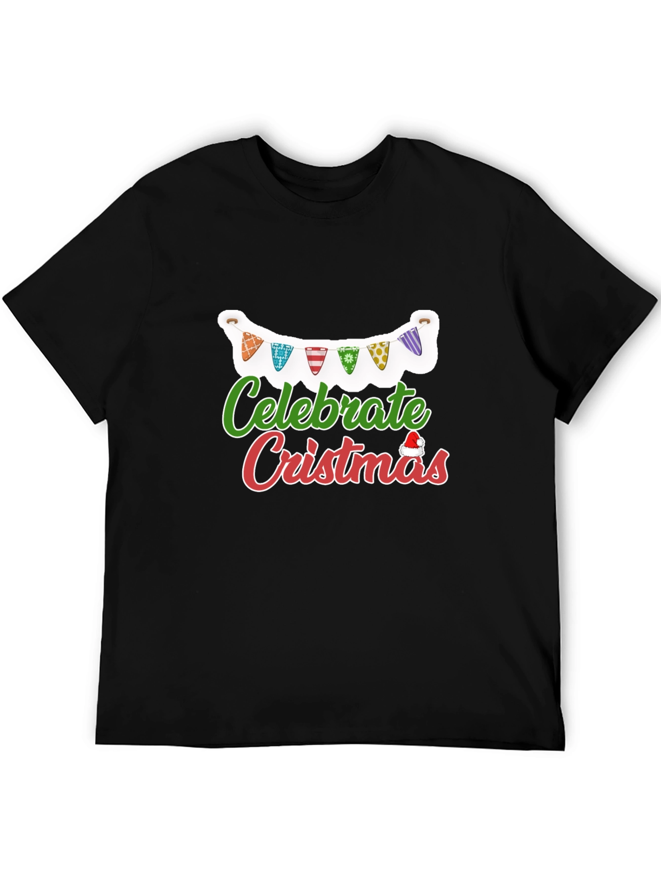 Celebrate Christmas T-Shirt Black Holiday Festive