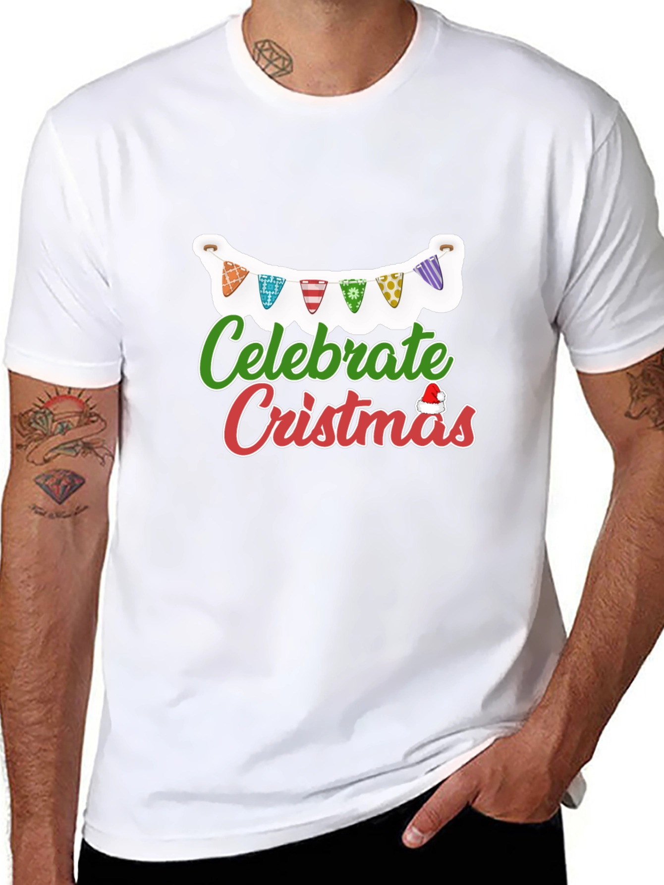 Celebrate Christmas T-Shirt Black Holiday Festive