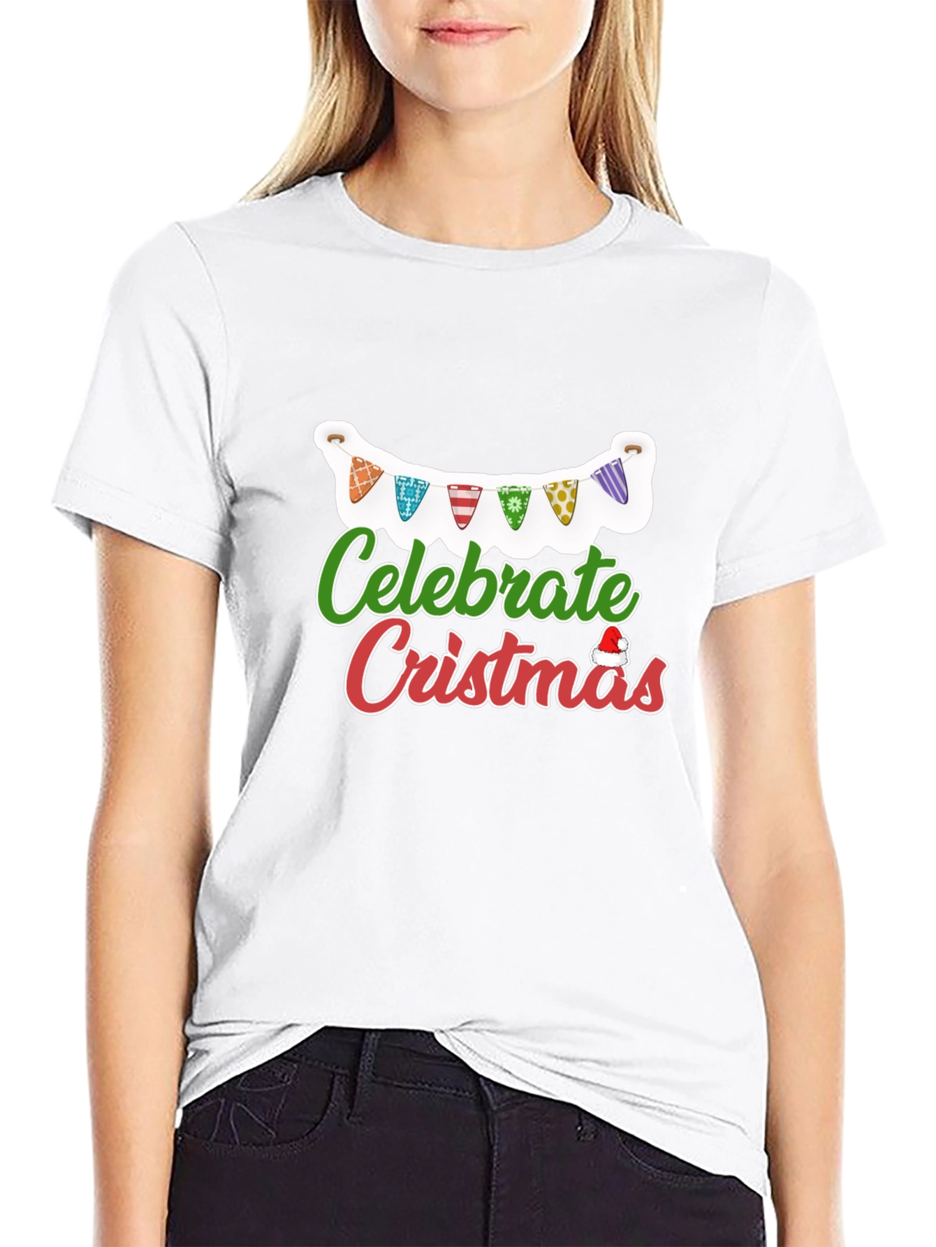 Celebrate Christmas T-Shirt Black Holiday Festive