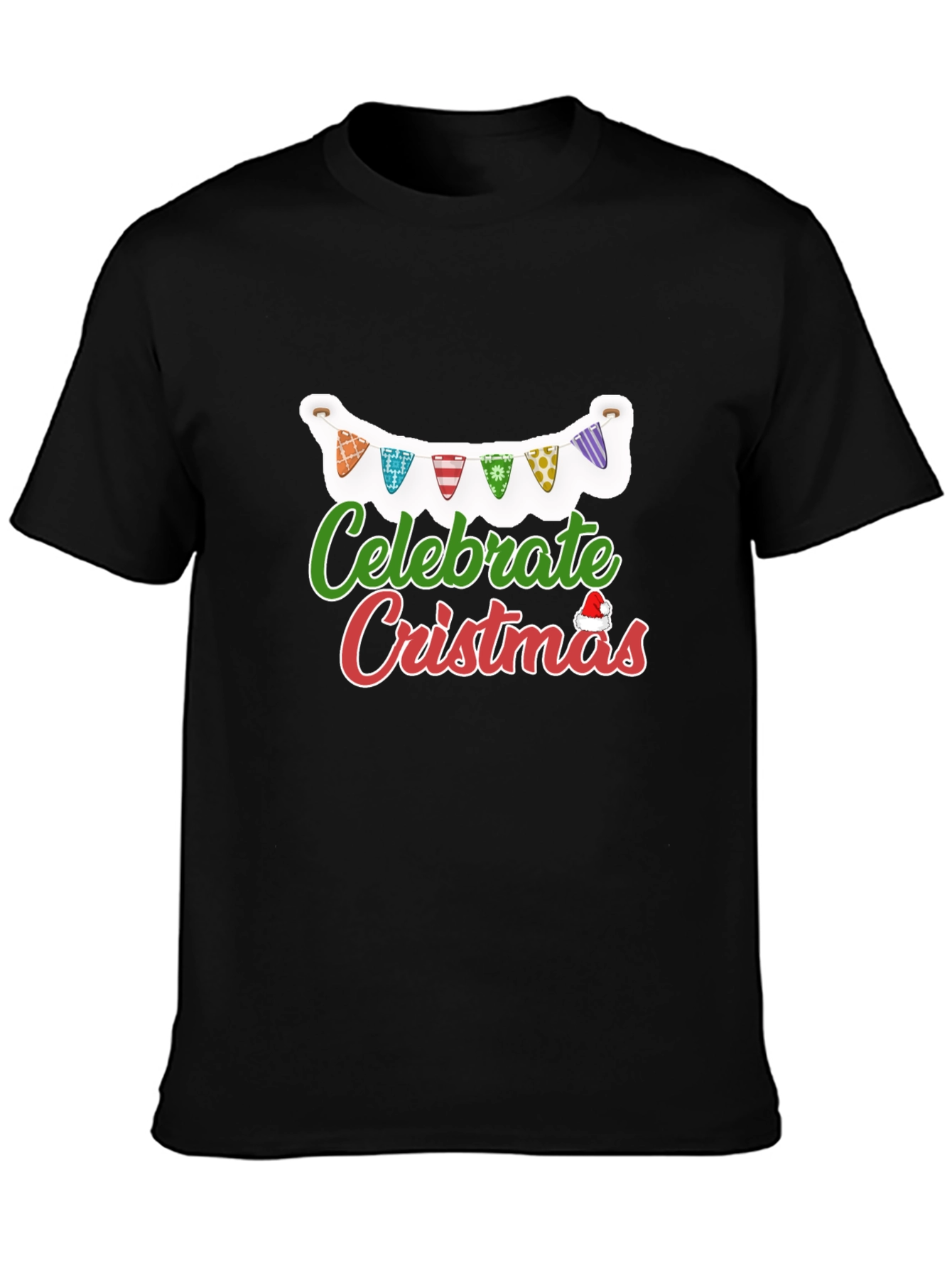 Celebrate Christmas T-Shirt Black Holiday Festive