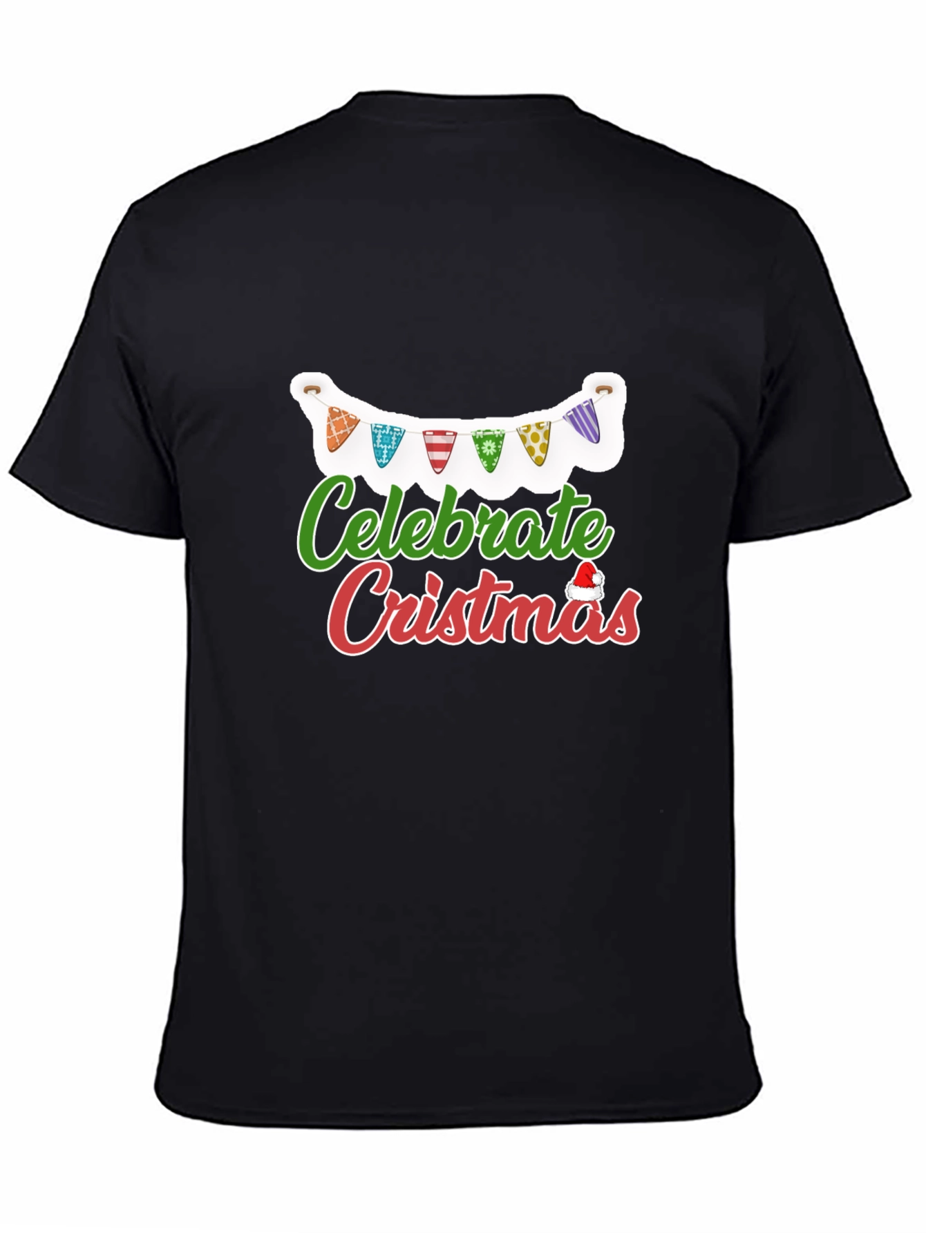 Celebrate Christmas T-Shirt Black Holiday Festive