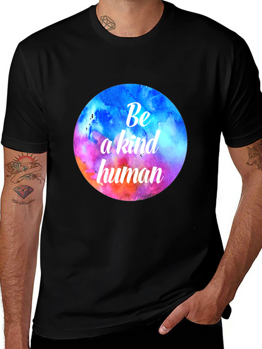 Be A Kind Human T-Shirt - Watercolor Circle Design