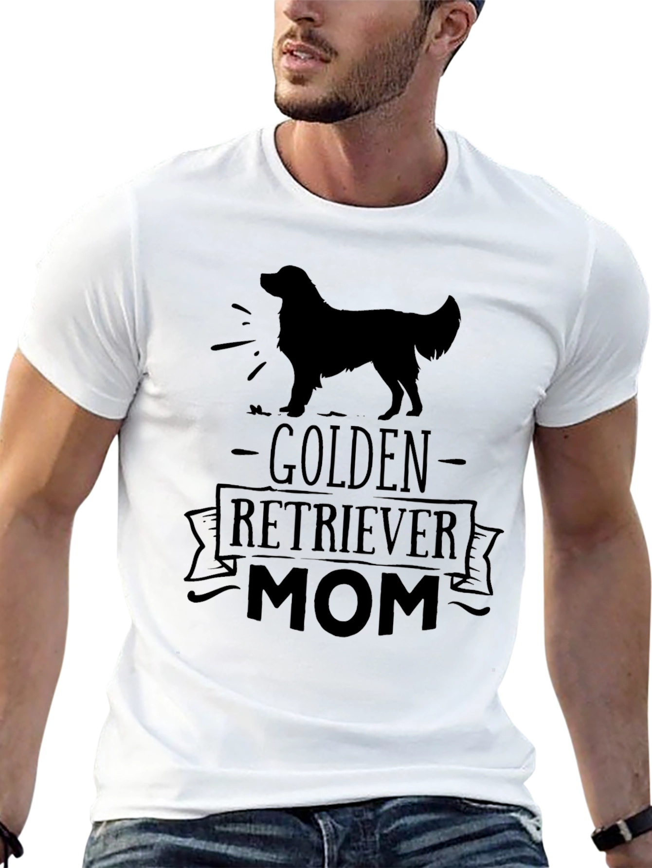 Golden Retriever Mom Black T-Shirt