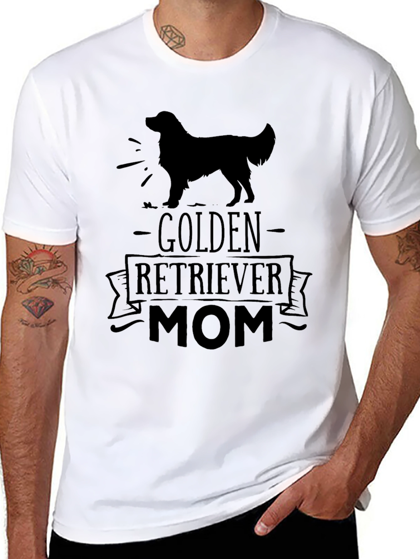 Golden Retriever Mom Black T-Shirt