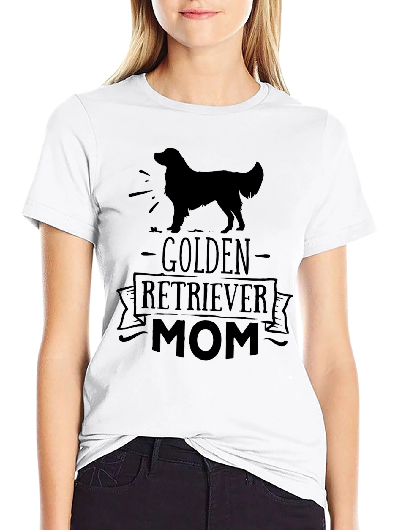 Golden Retriever Mom Black T-Shirt