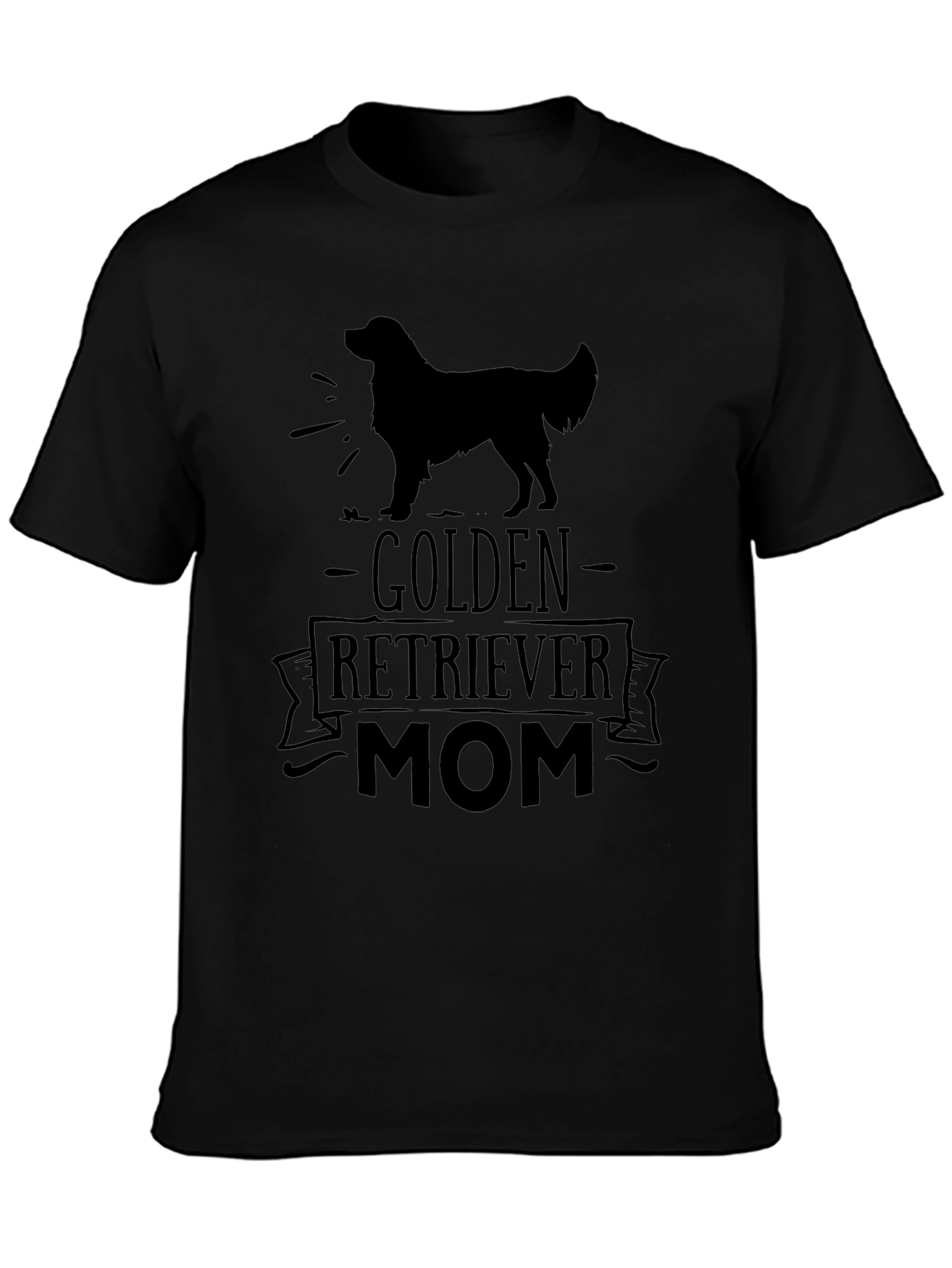 Golden Retriever Mom Black T-Shirt