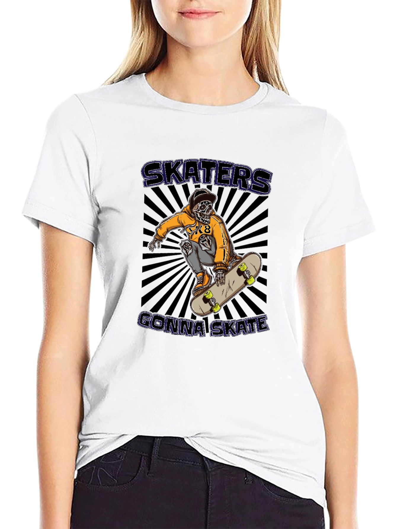 Skaters Gonna Skate Black Graphic Tee