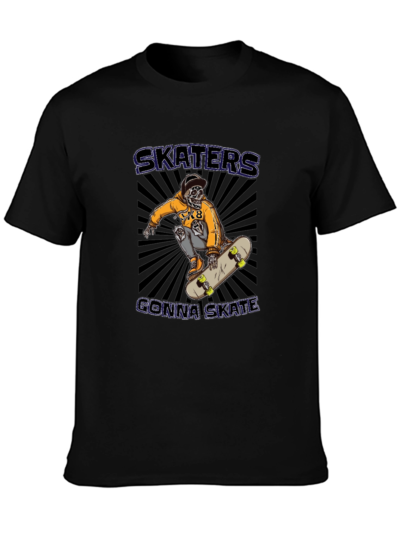 Skaters Gonna Skate Black Graphic Tee