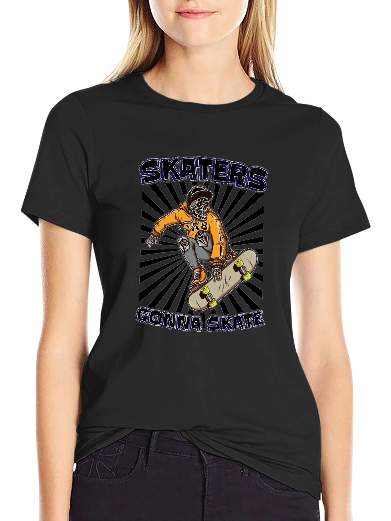 Skaters Gonna Skate Black Graphic Tee