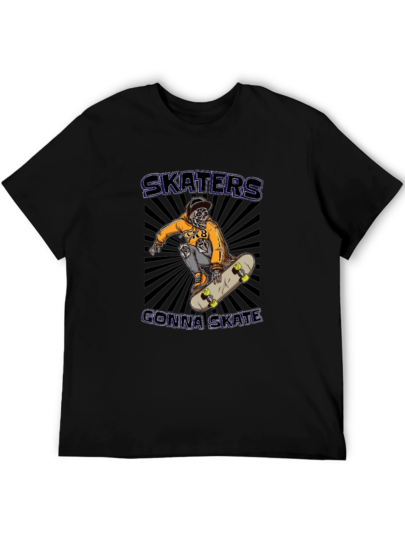 Skaters Gonna Skate Black Graphic Tee