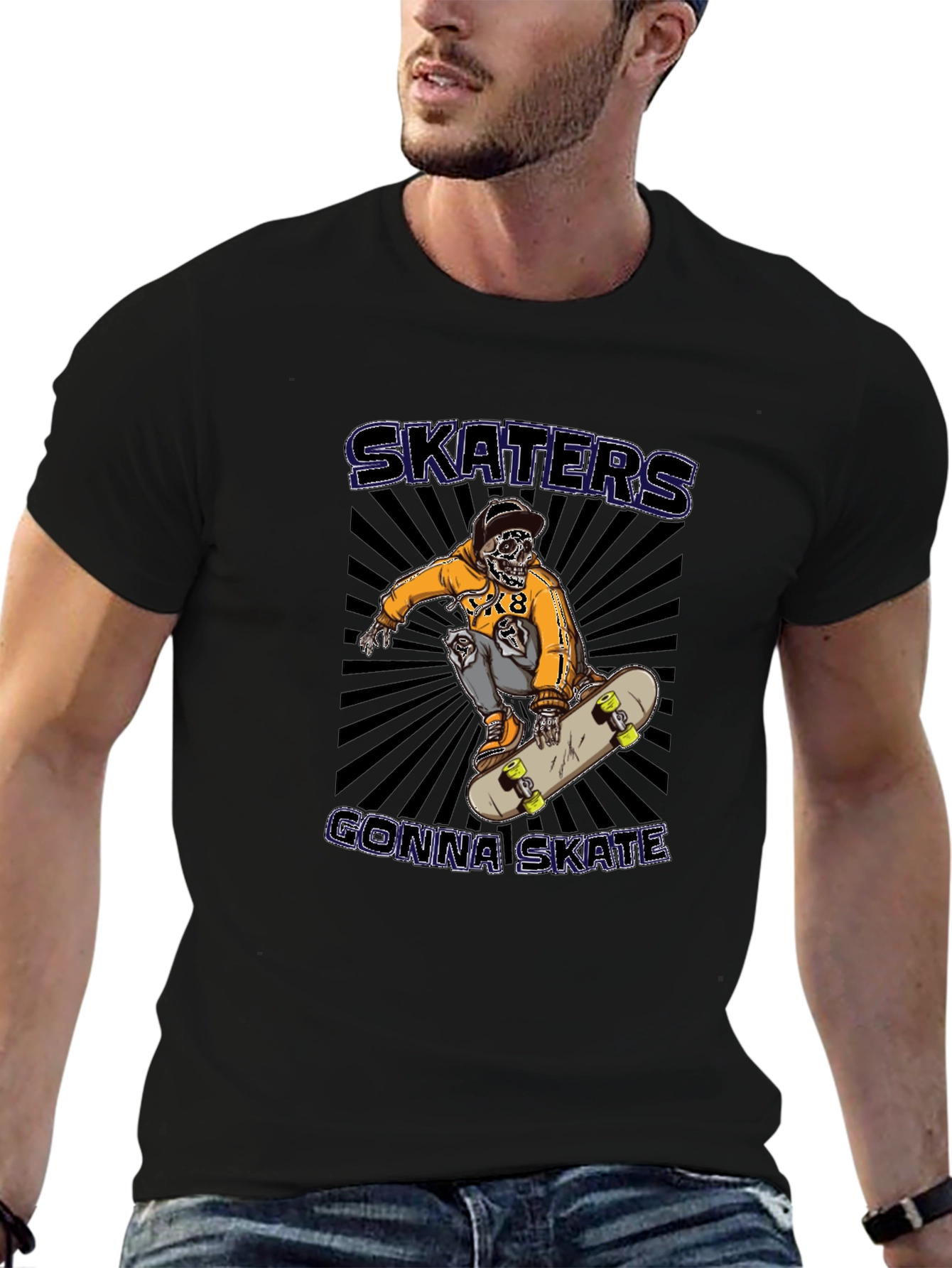 Skaters Gonna Skate Black Graphic Tee
