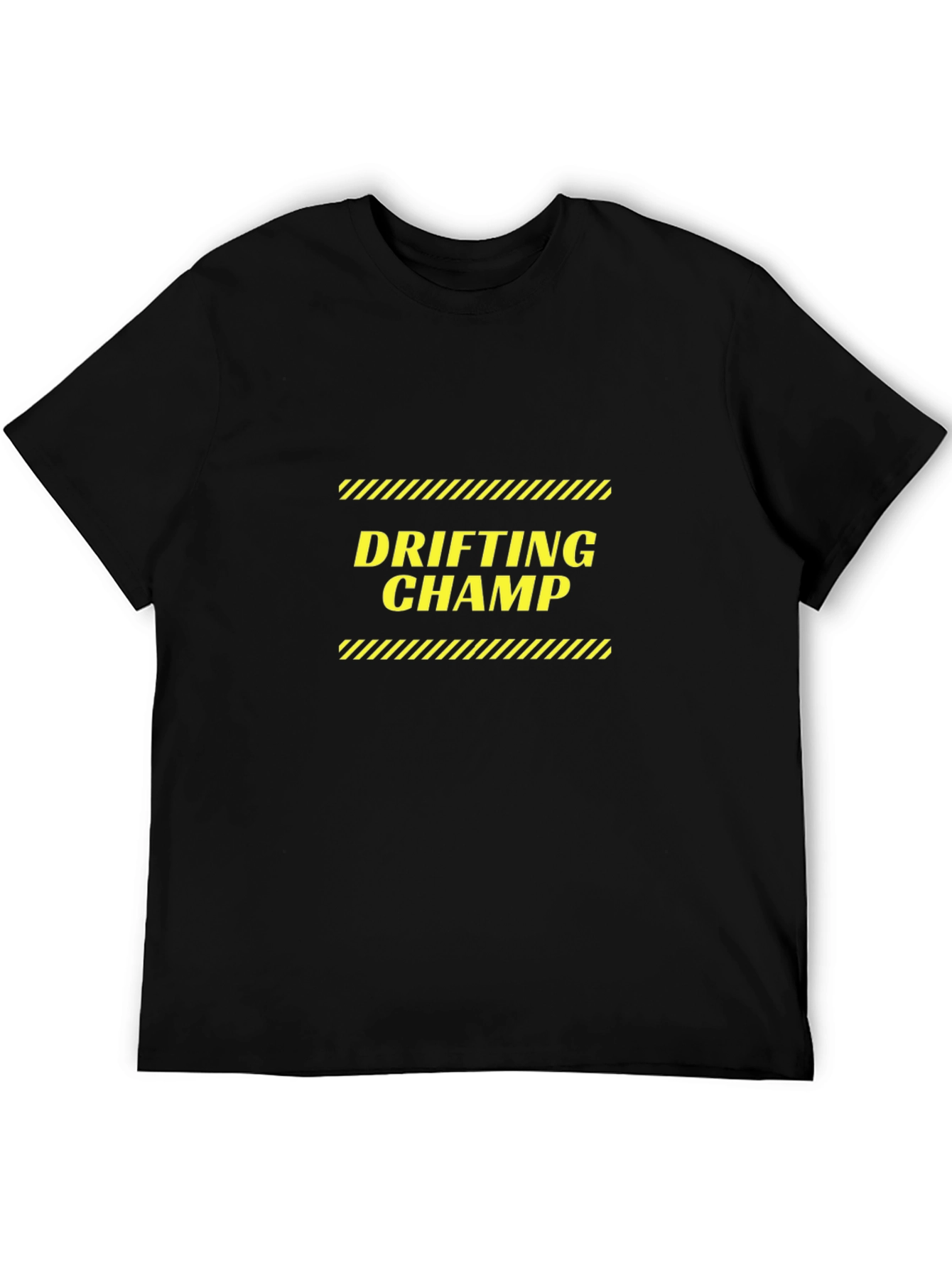 Drifting Champ Graphic Tee - Black Cotton T-Shirt