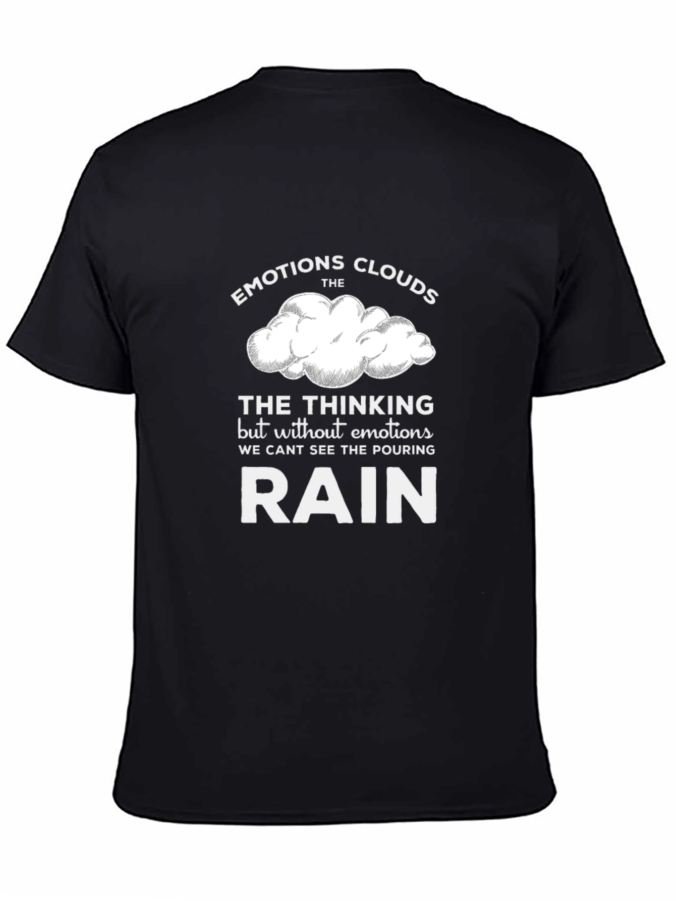 Emotions Clouds Graphic T-Shirt - Black