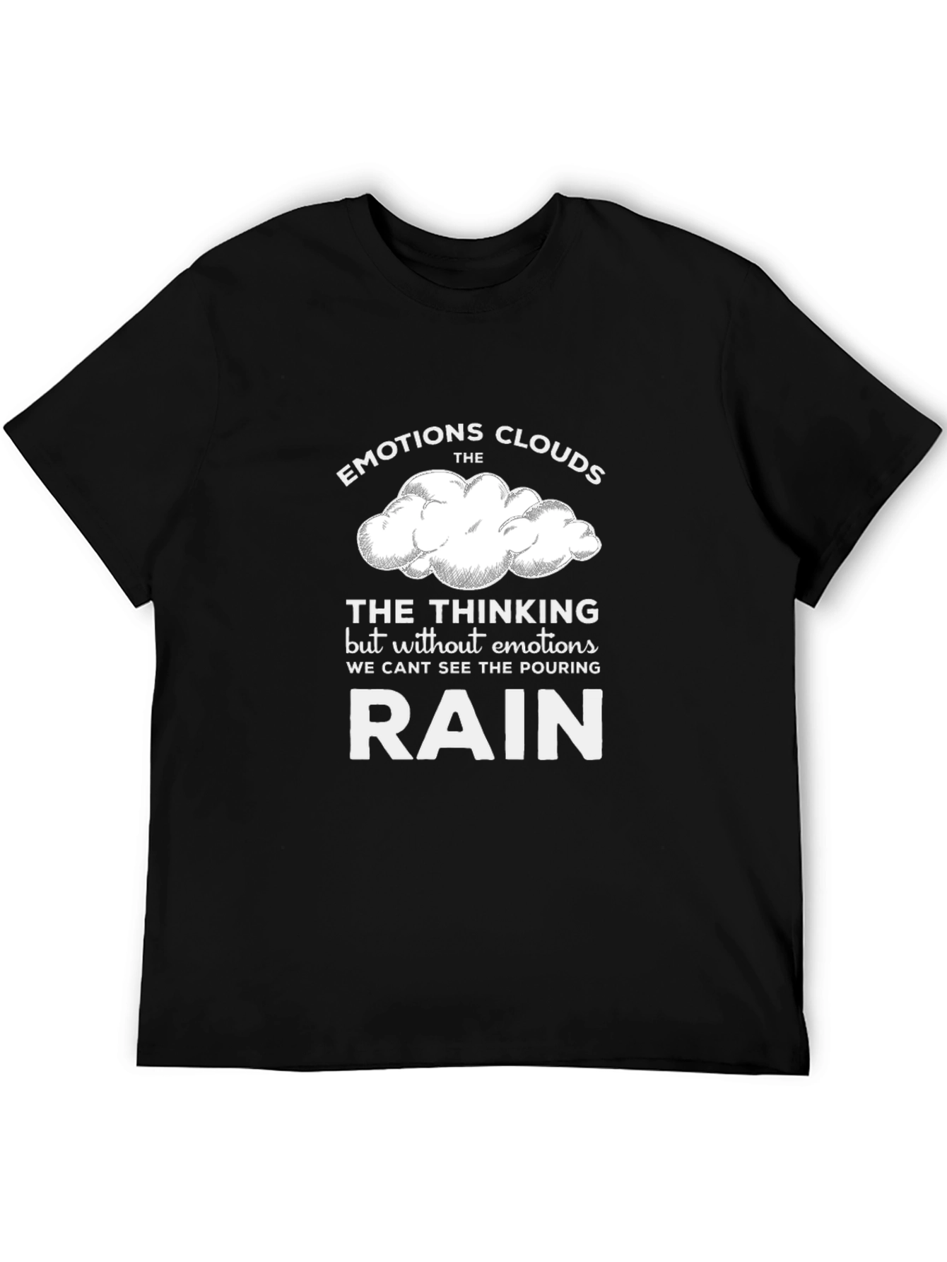 Emotions Clouds Graphic T-Shirt - Black