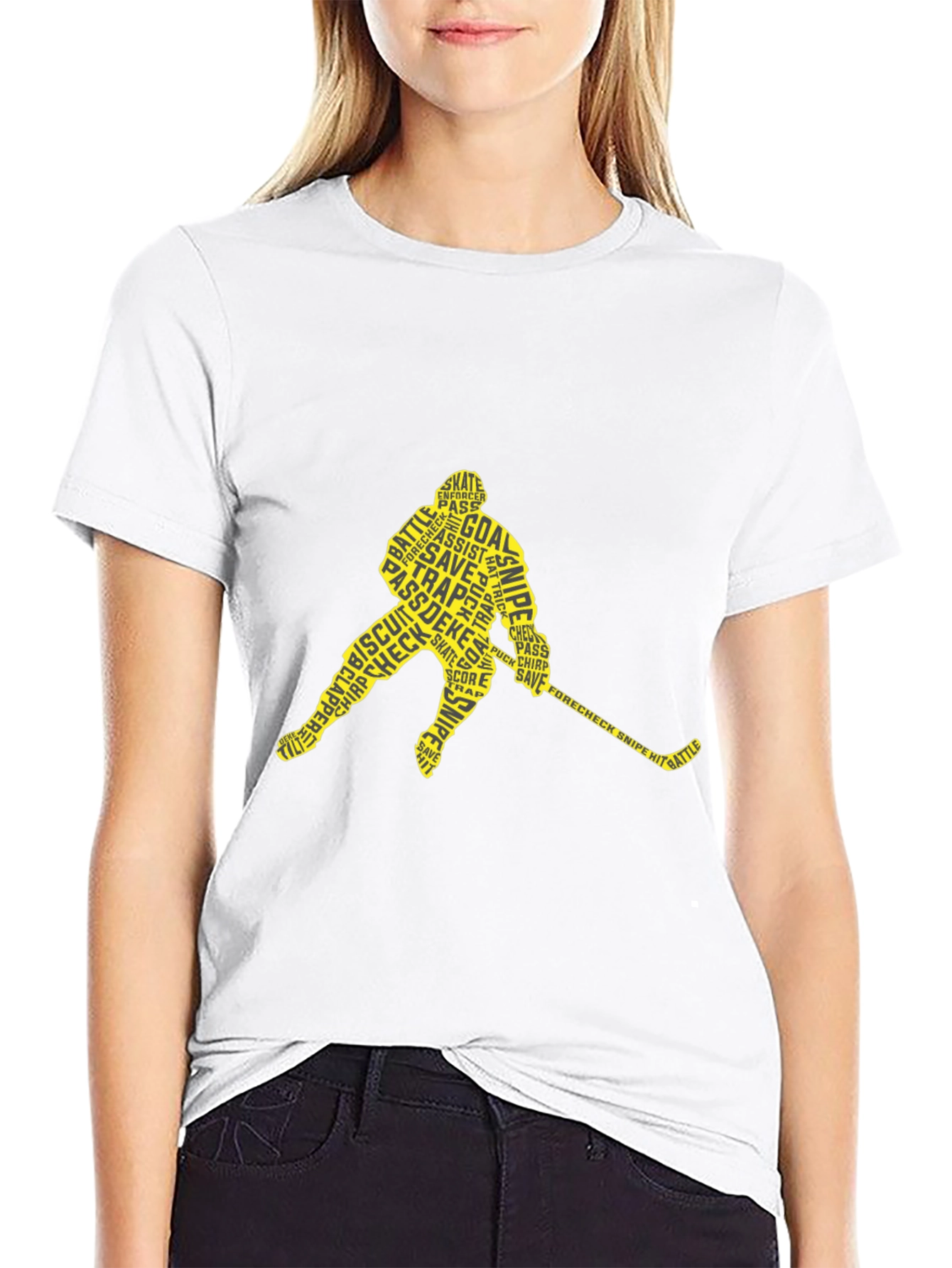 Hockey Player Word Art T-Shirt