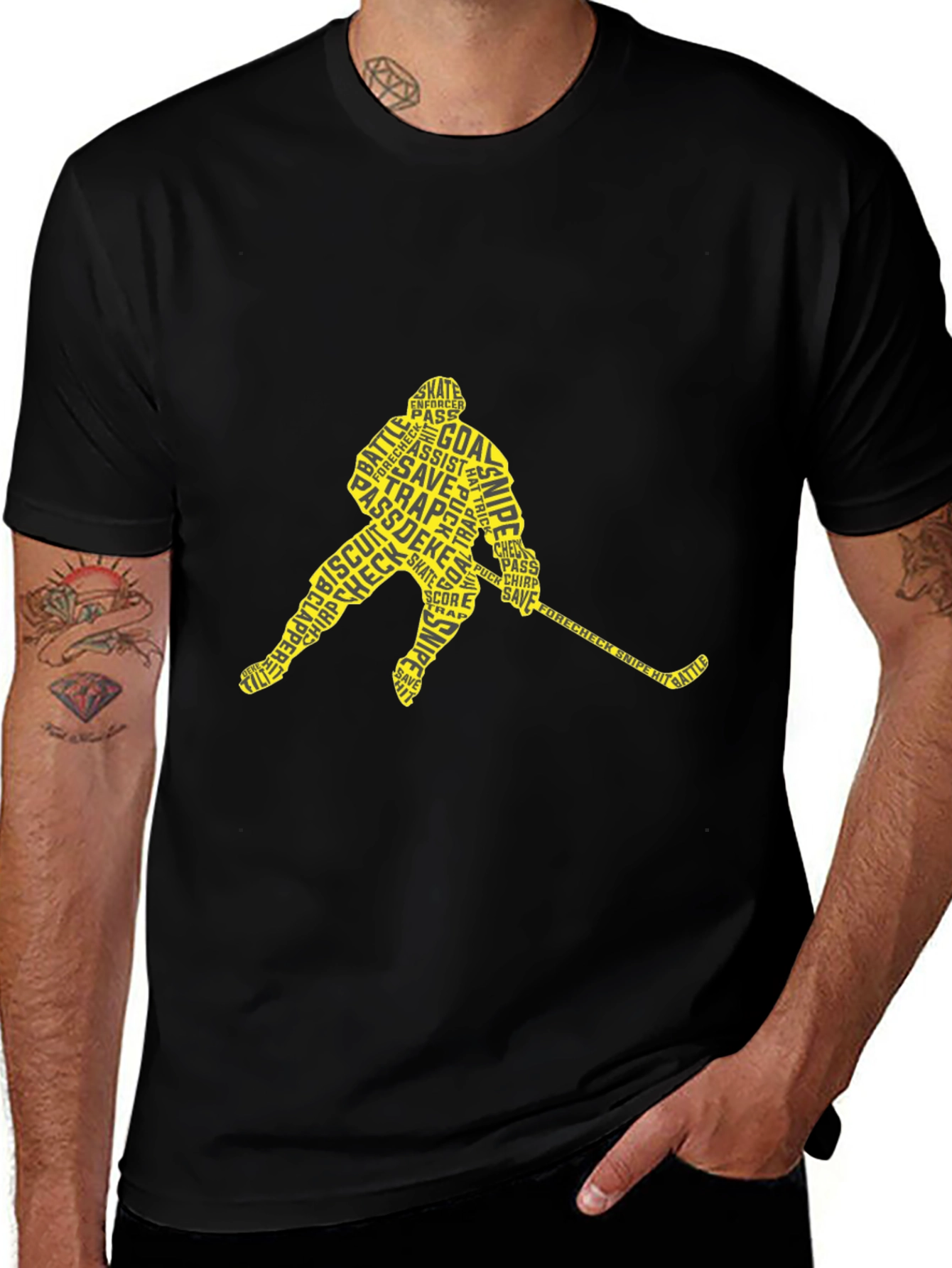 Hockey Player Word Art T-Shirt