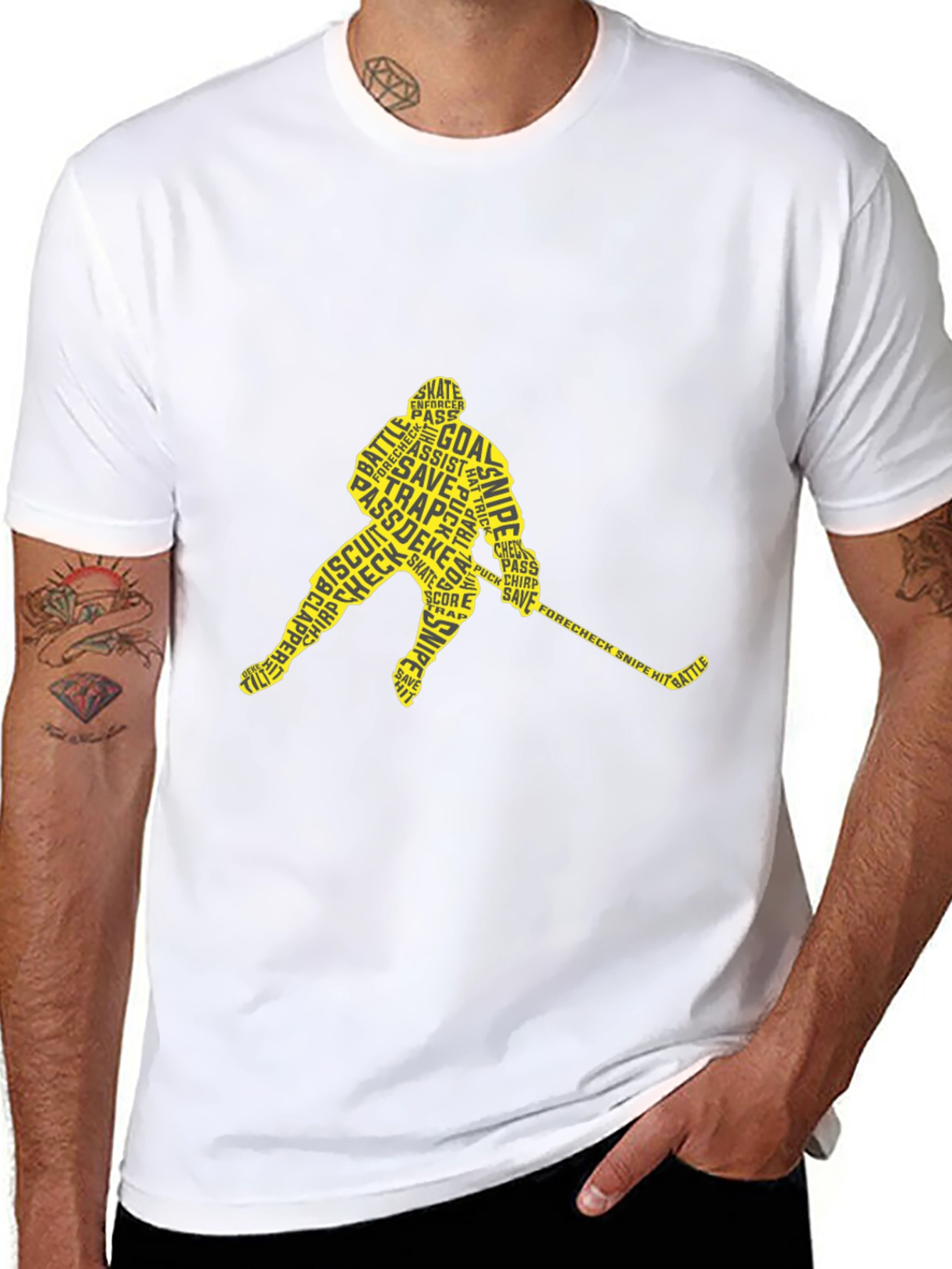 Hockey Player Word Art T-Shirt