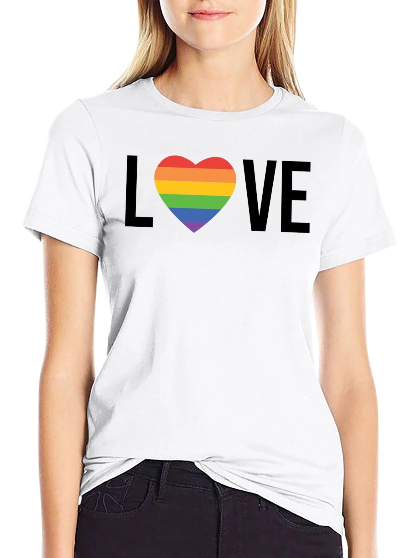 Love Wins Pride T-Shirt - Rainbow Heart LGBT Tee