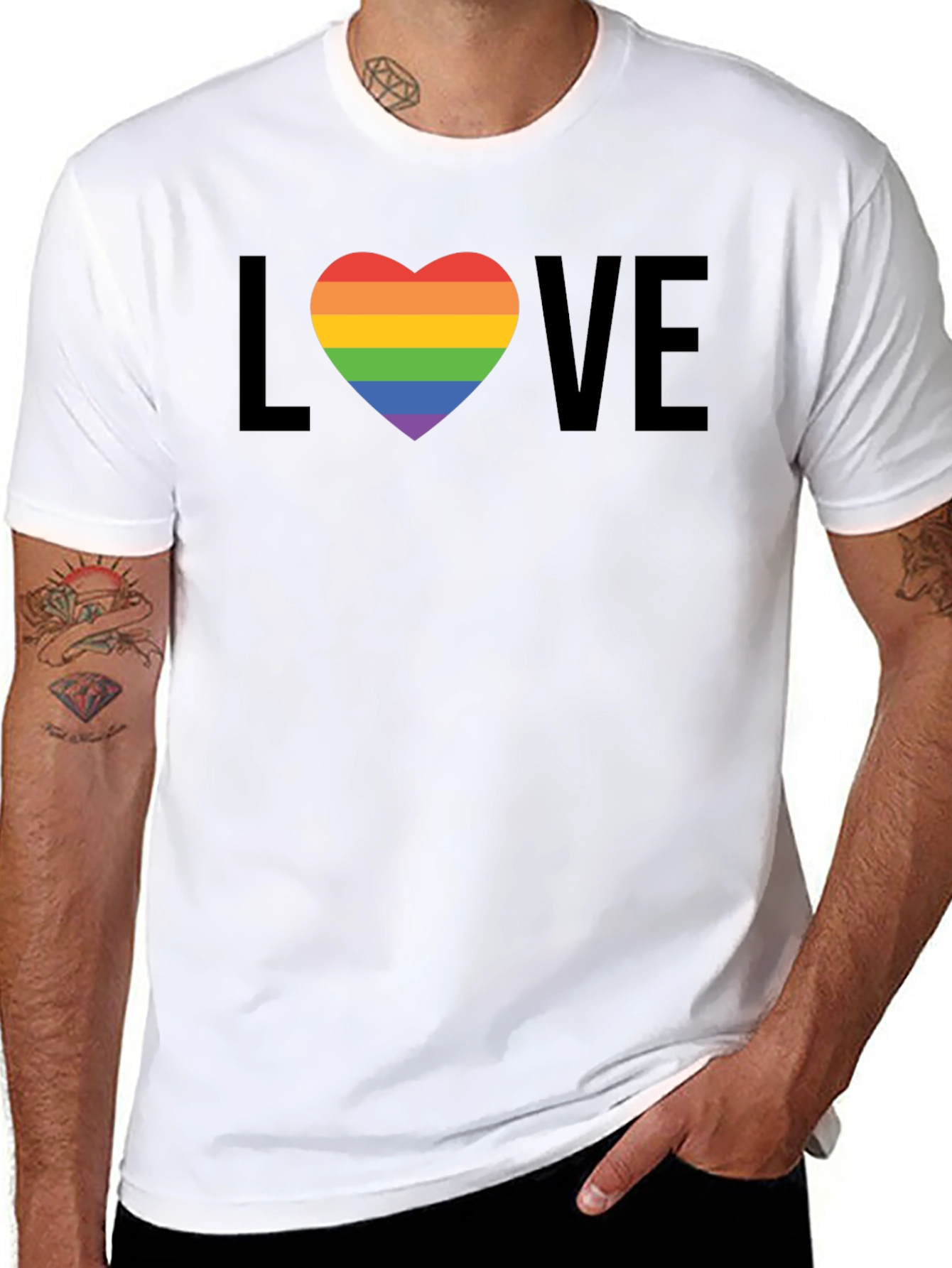 Love Wins Pride T-Shirt - Rainbow Heart LGBT Tee