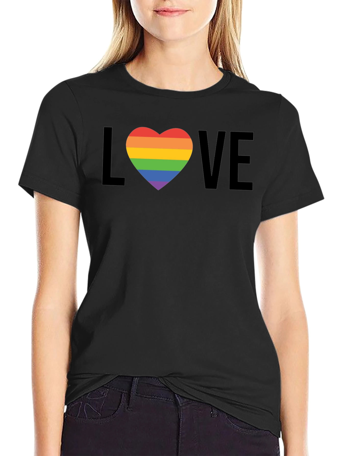 Love Wins Pride T-Shirt - Rainbow Heart LGBT Tee