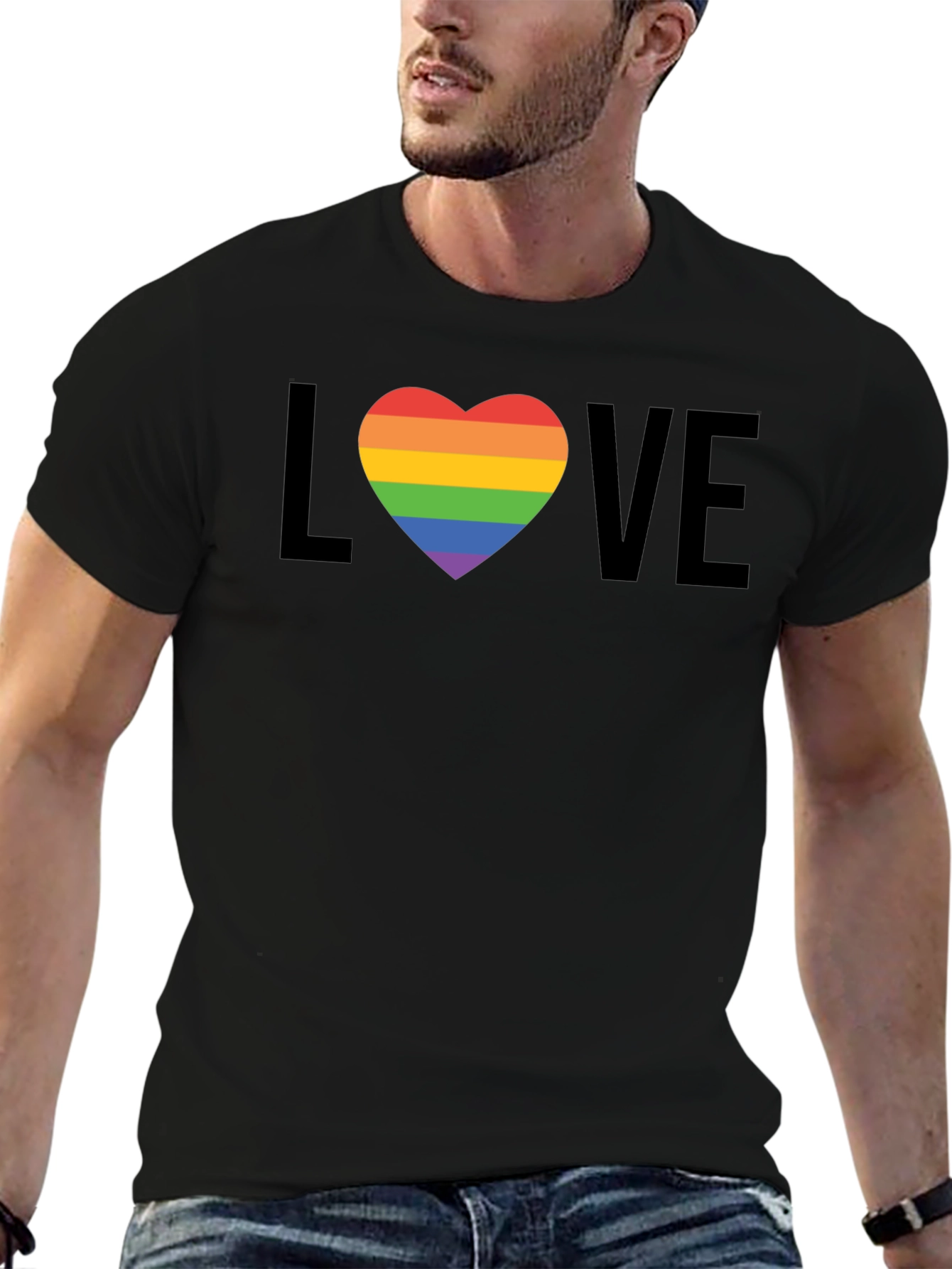 Love Wins Pride T-Shirt - Rainbow Heart LGBT Tee