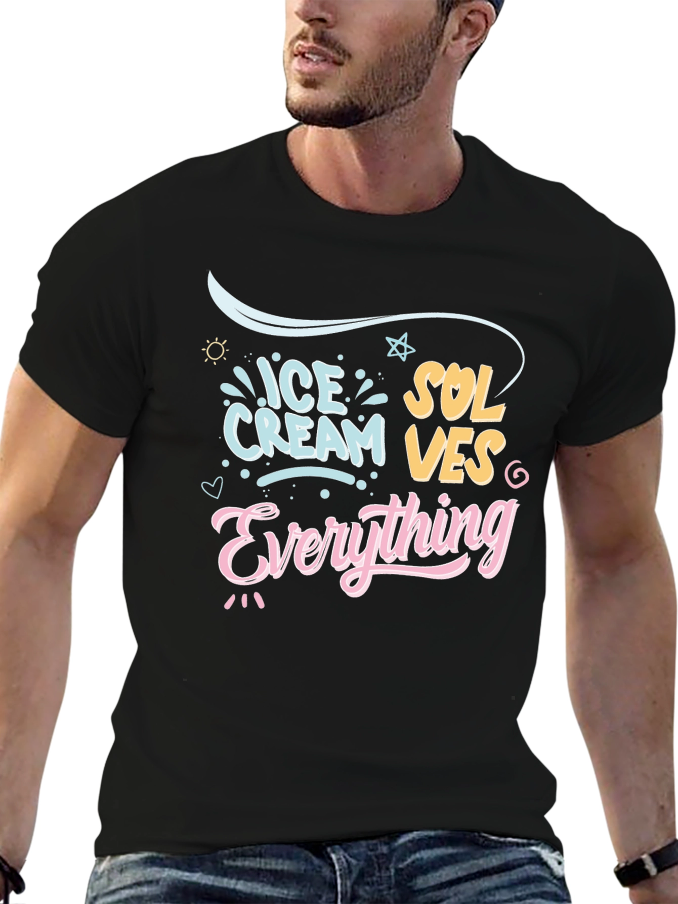 Ice Cream Solves Everything Graphic T-Shirt