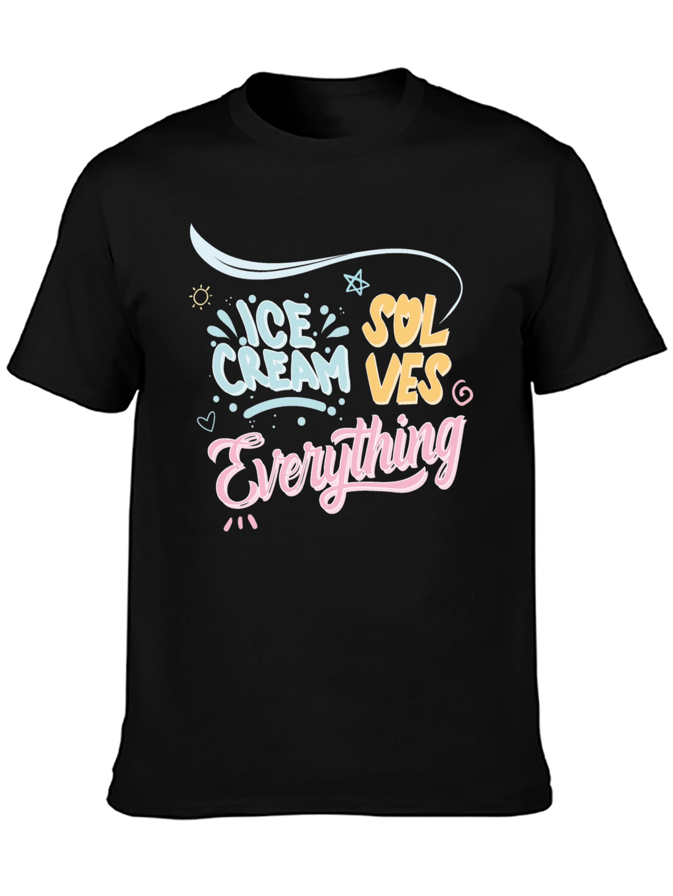 Ice Cream Solves Everything Graphic T-Shirt