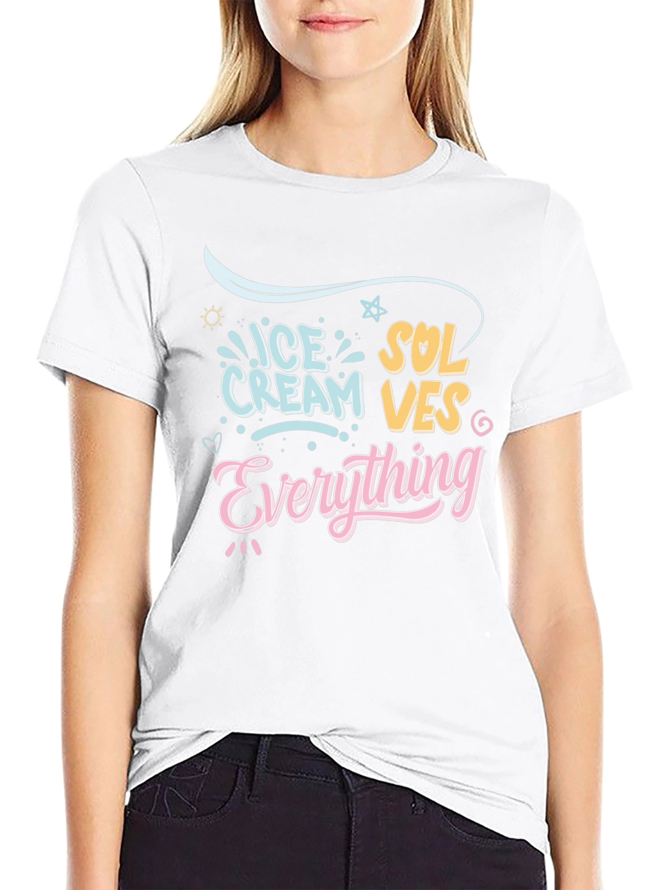 Ice Cream Solves Everything Graphic T-Shirt