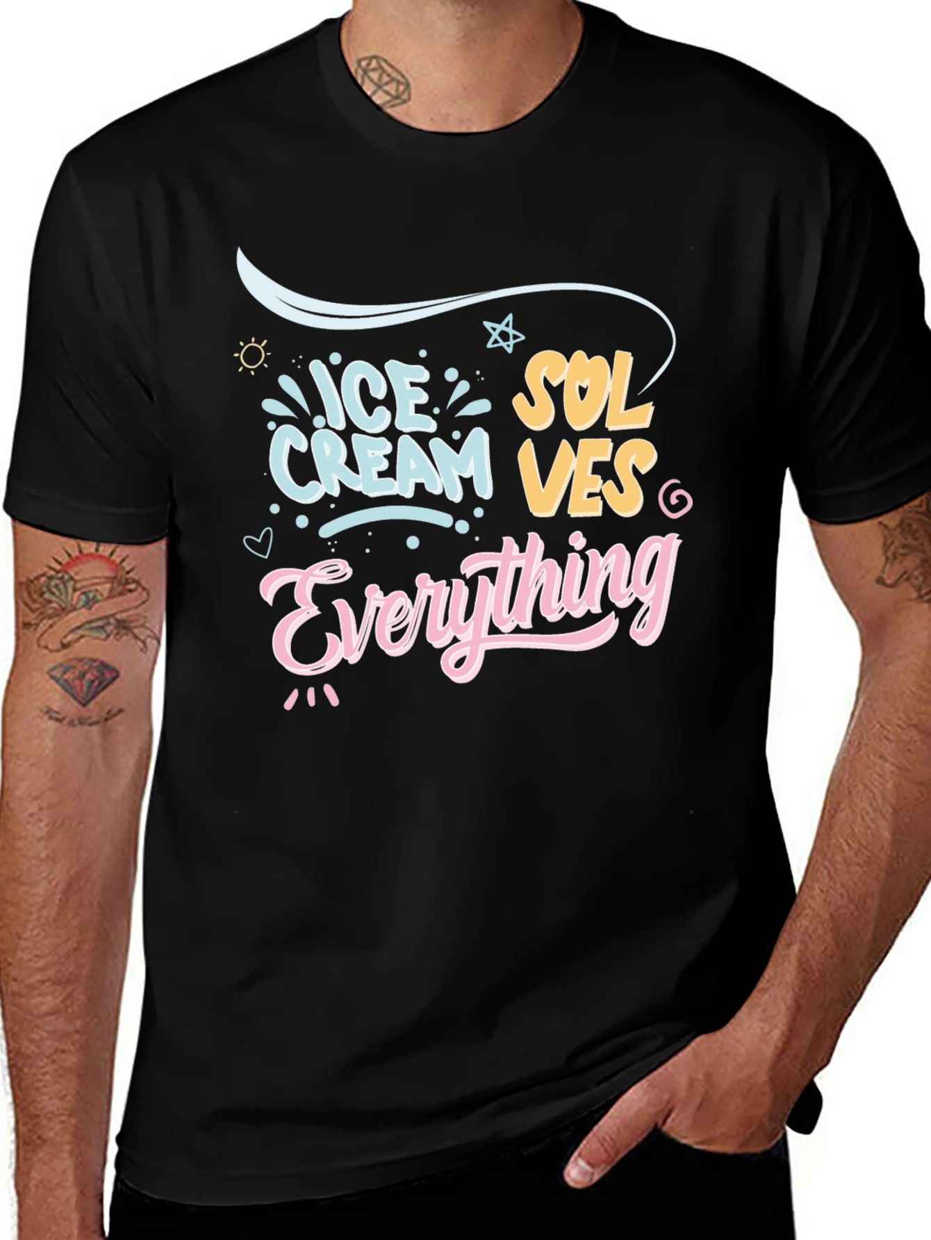 Ice Cream Solves Everything Graphic T-Shirt