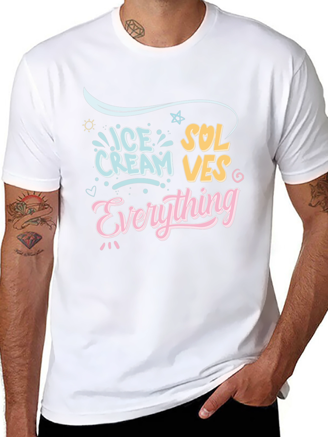 Ice Cream Solves Everything Graphic T-Shirt