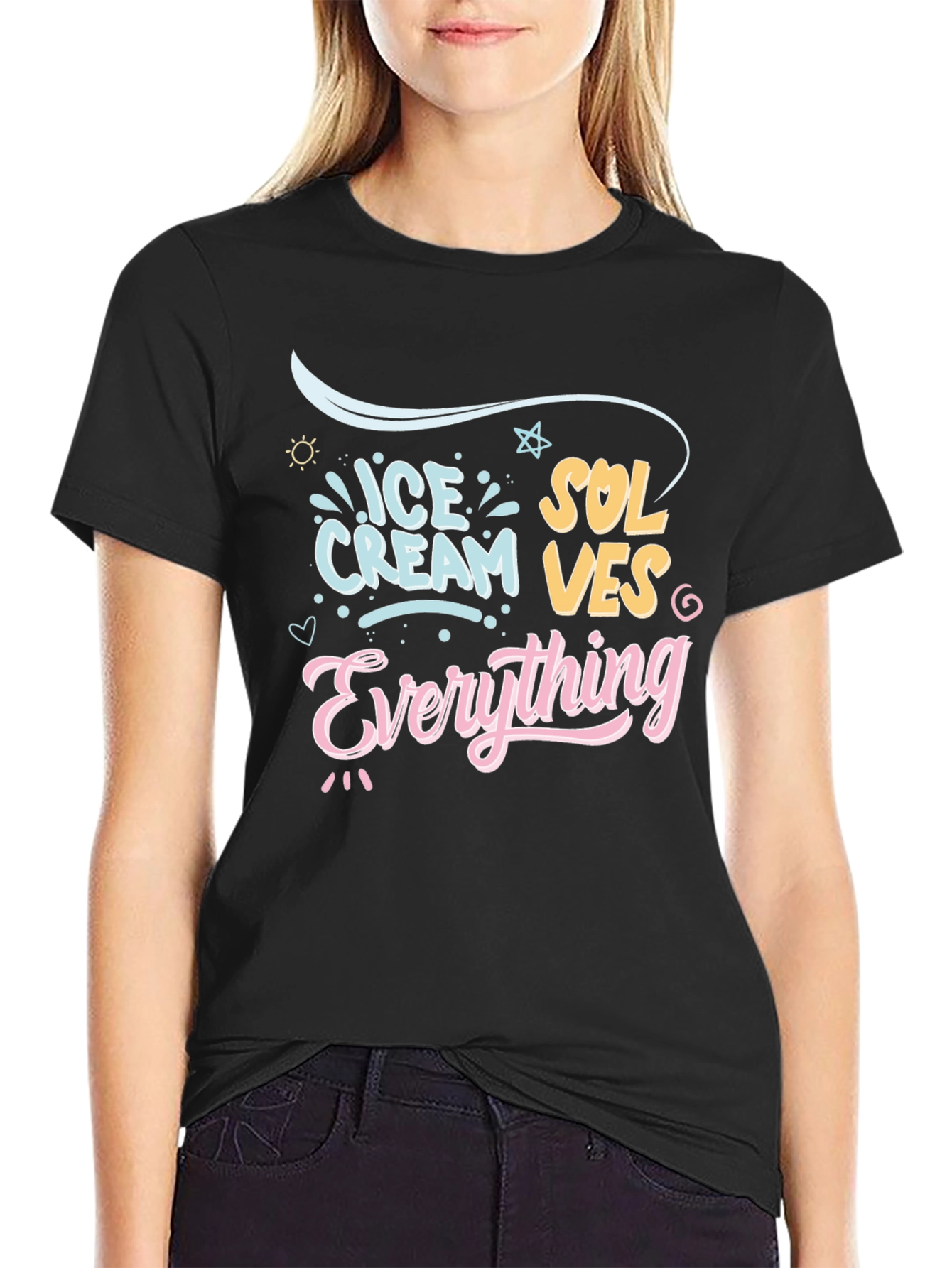 Ice Cream Solves Everything Graphic T-Shirt
