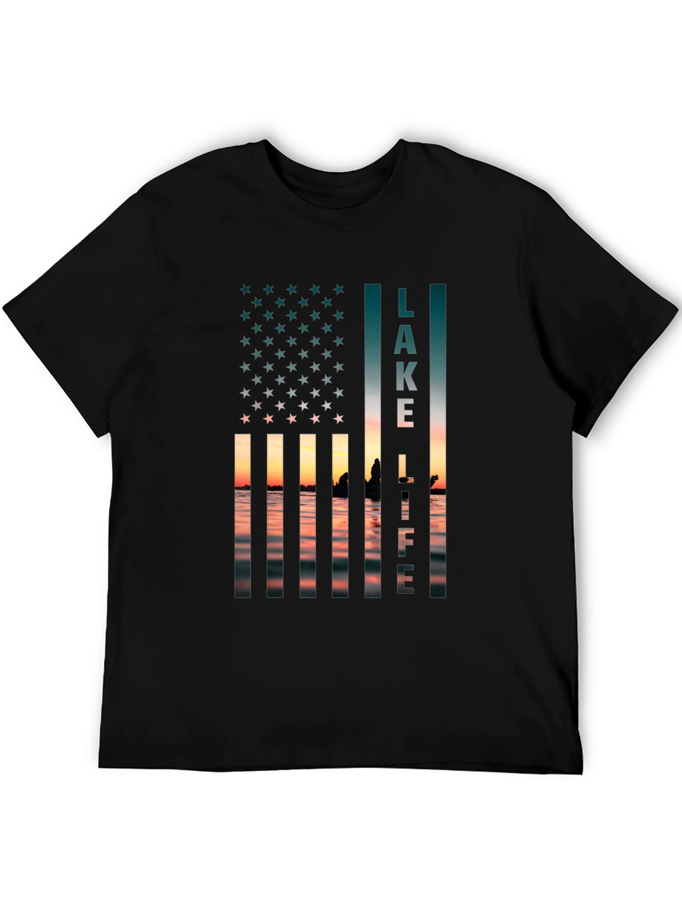 Lake Life USA Flag Graphic T-Shirt