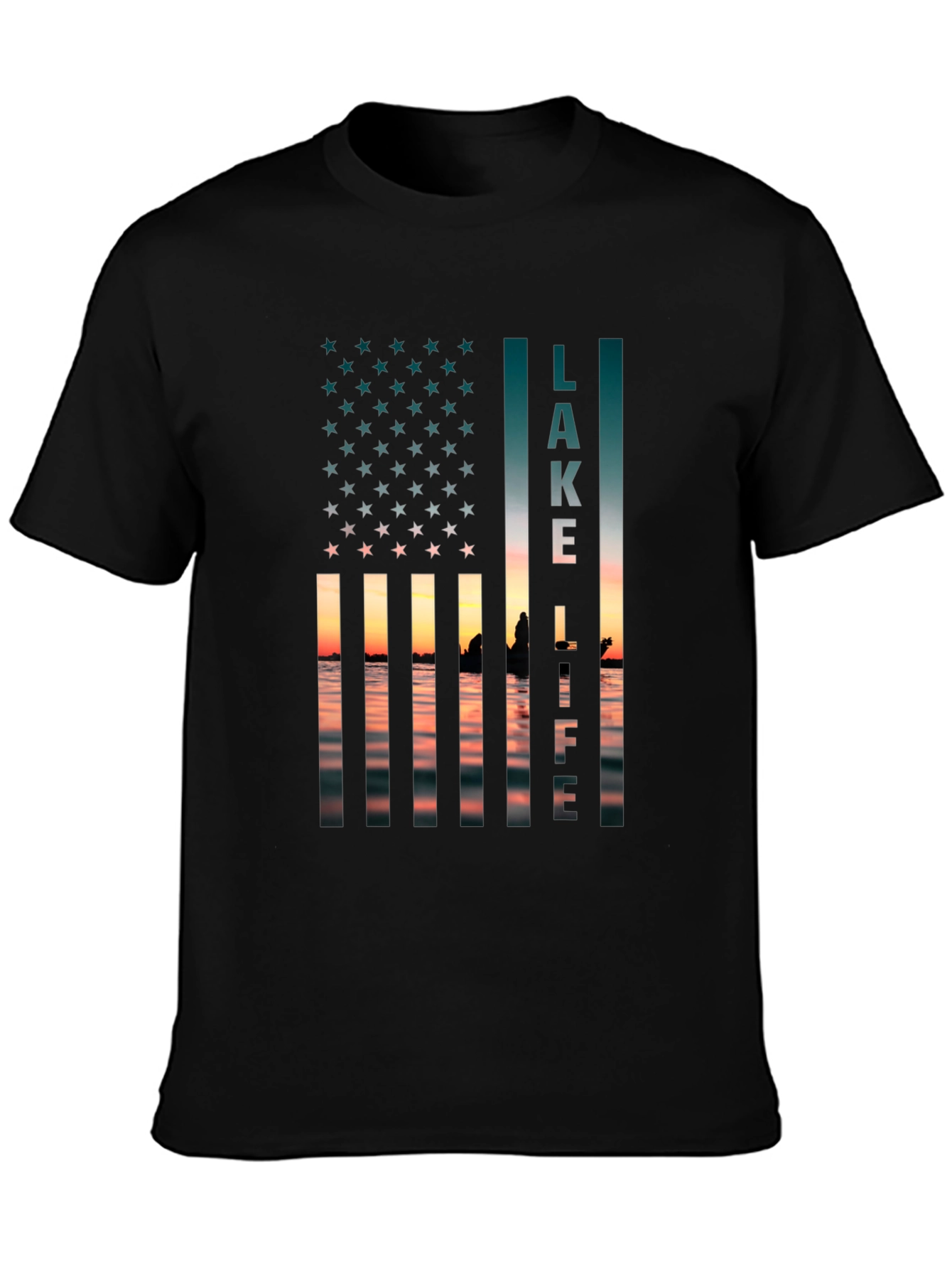Lake Life USA Flag Graphic T-Shirt