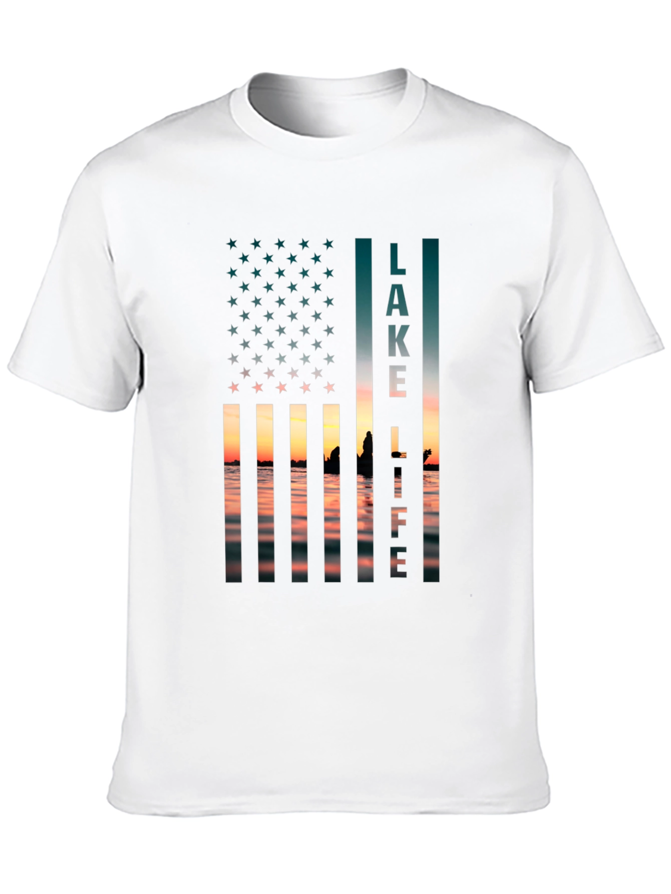 Lake Life USA Flag Graphic T-Shirt