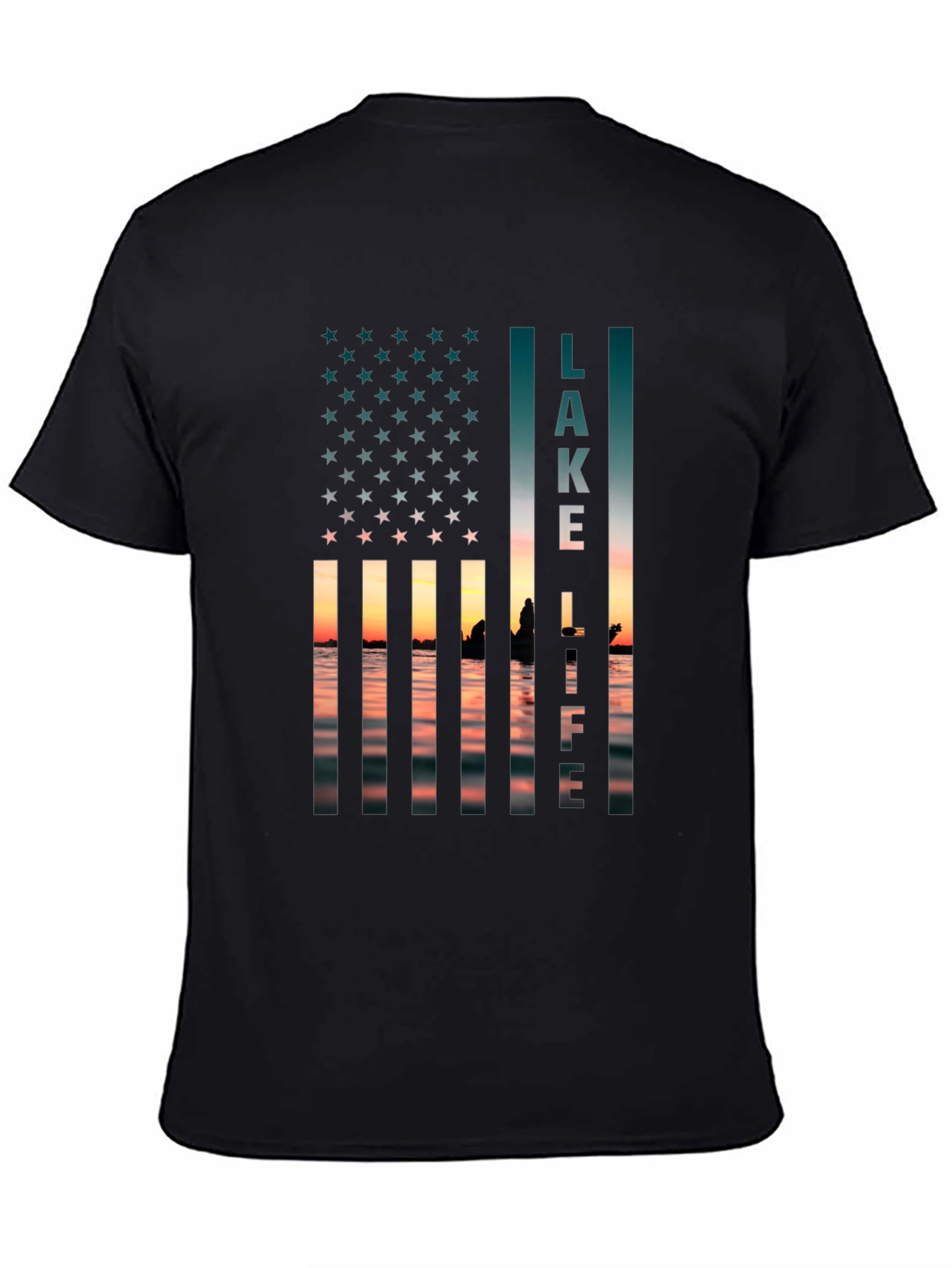 Lake Life USA Flag Graphic T-Shirt