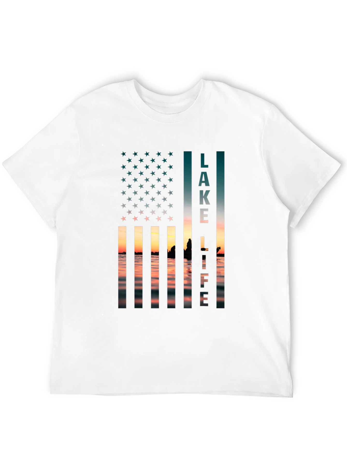 Lake Life USA Flag Graphic T-Shirt