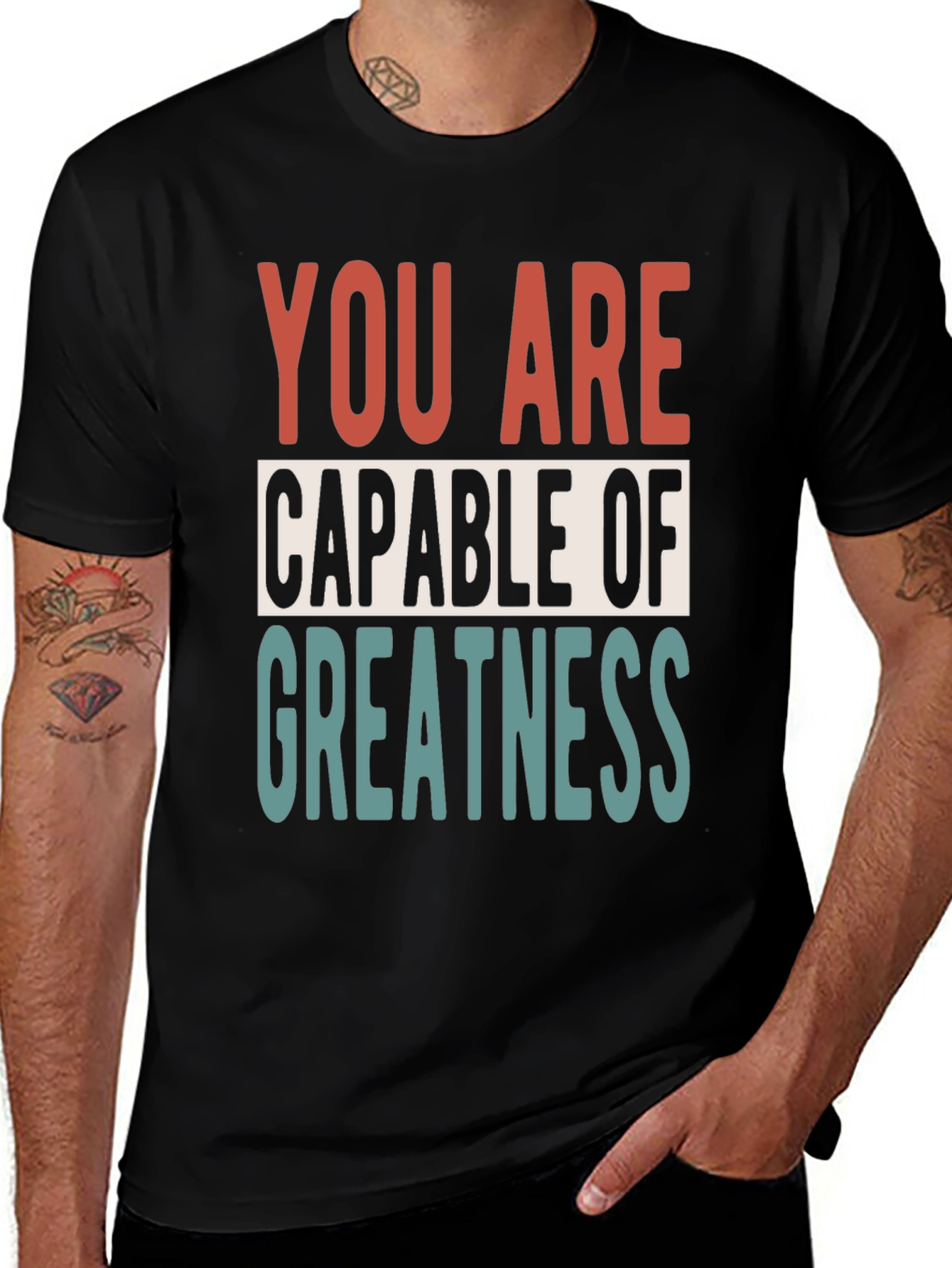 Motivational You Are Capable of Greatness Black T-Shirt