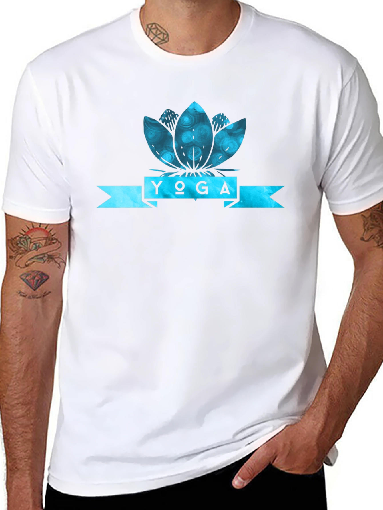 Yoga Lotus Flower Graphic T-Shirt