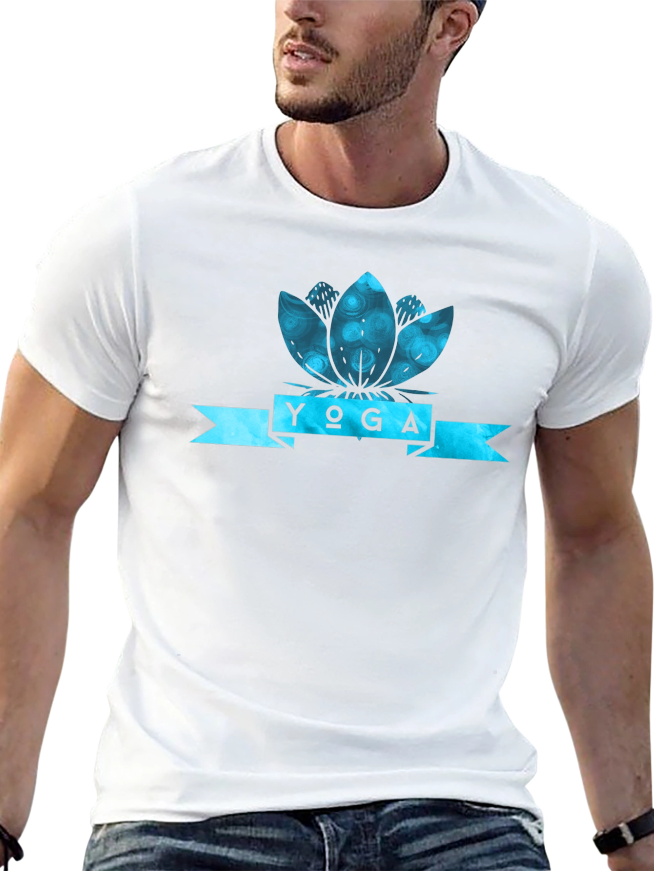 Yoga Lotus Flower Graphic T-Shirt